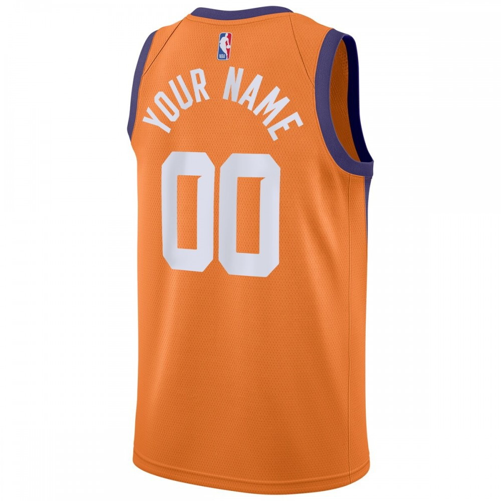 Phoenix Suns Swingman Custom Jersey Statement Edition Orange - back view