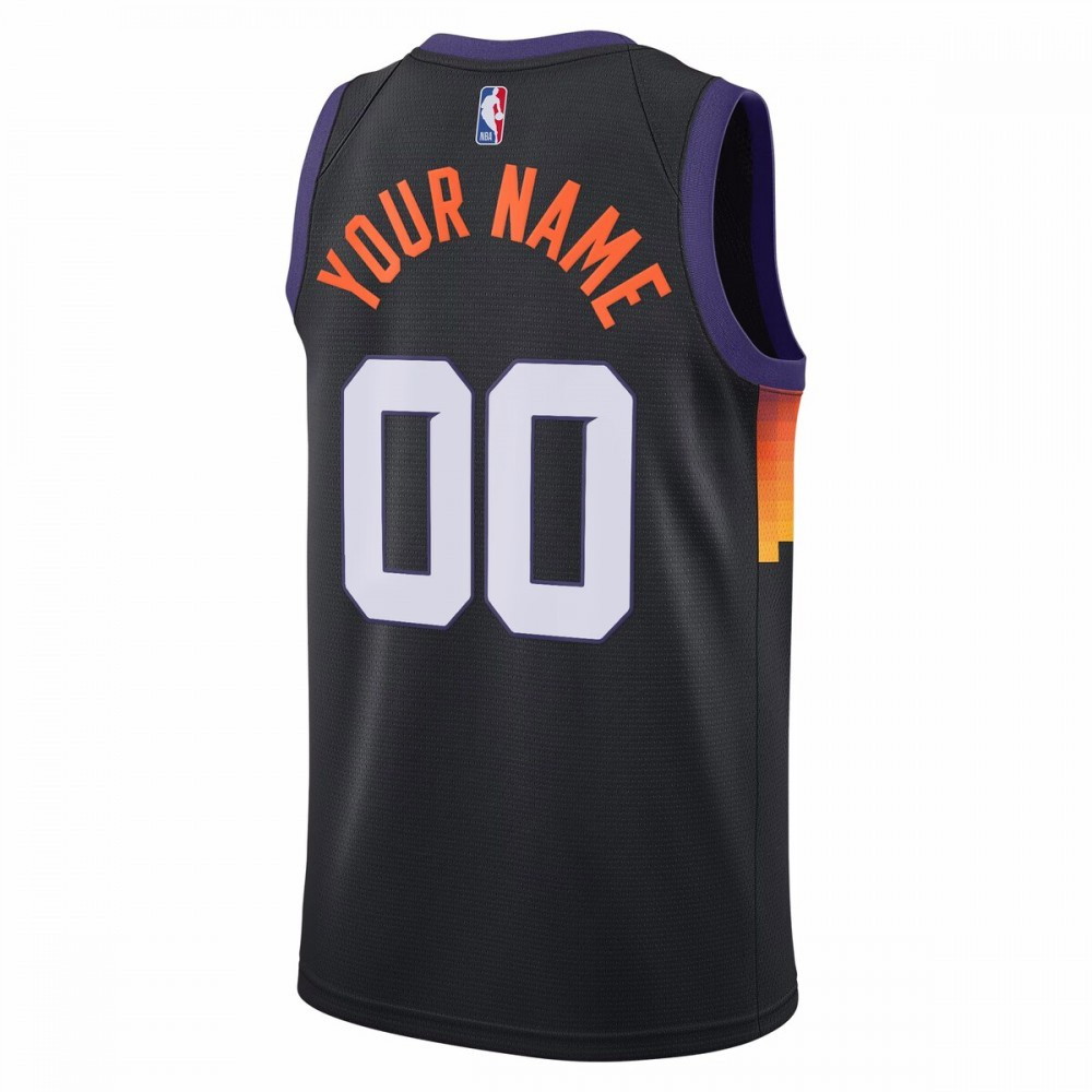 Phoenix Suns Unisex 2020/21 Custom Swingman Jersey Black City Edition - back view