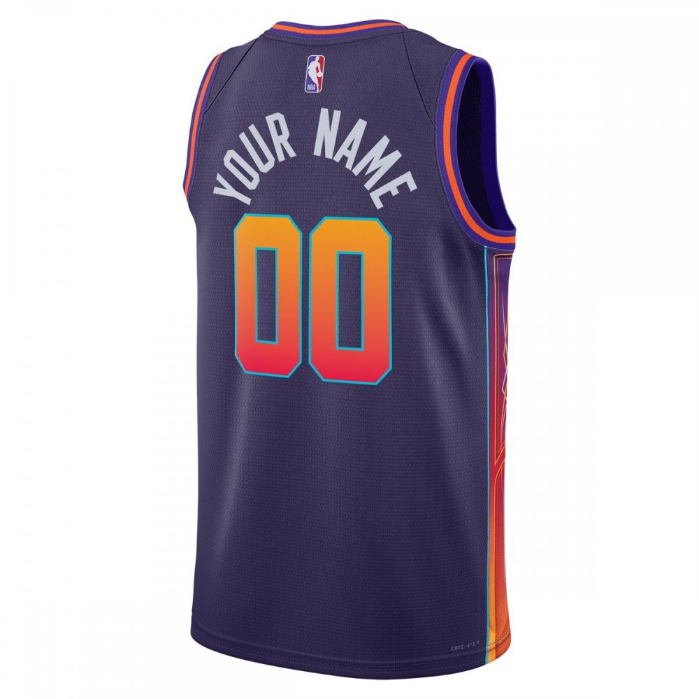 Phoenix Suns Unisex 2023/24 Custom Swingman Jersey Purple City Edition - back view