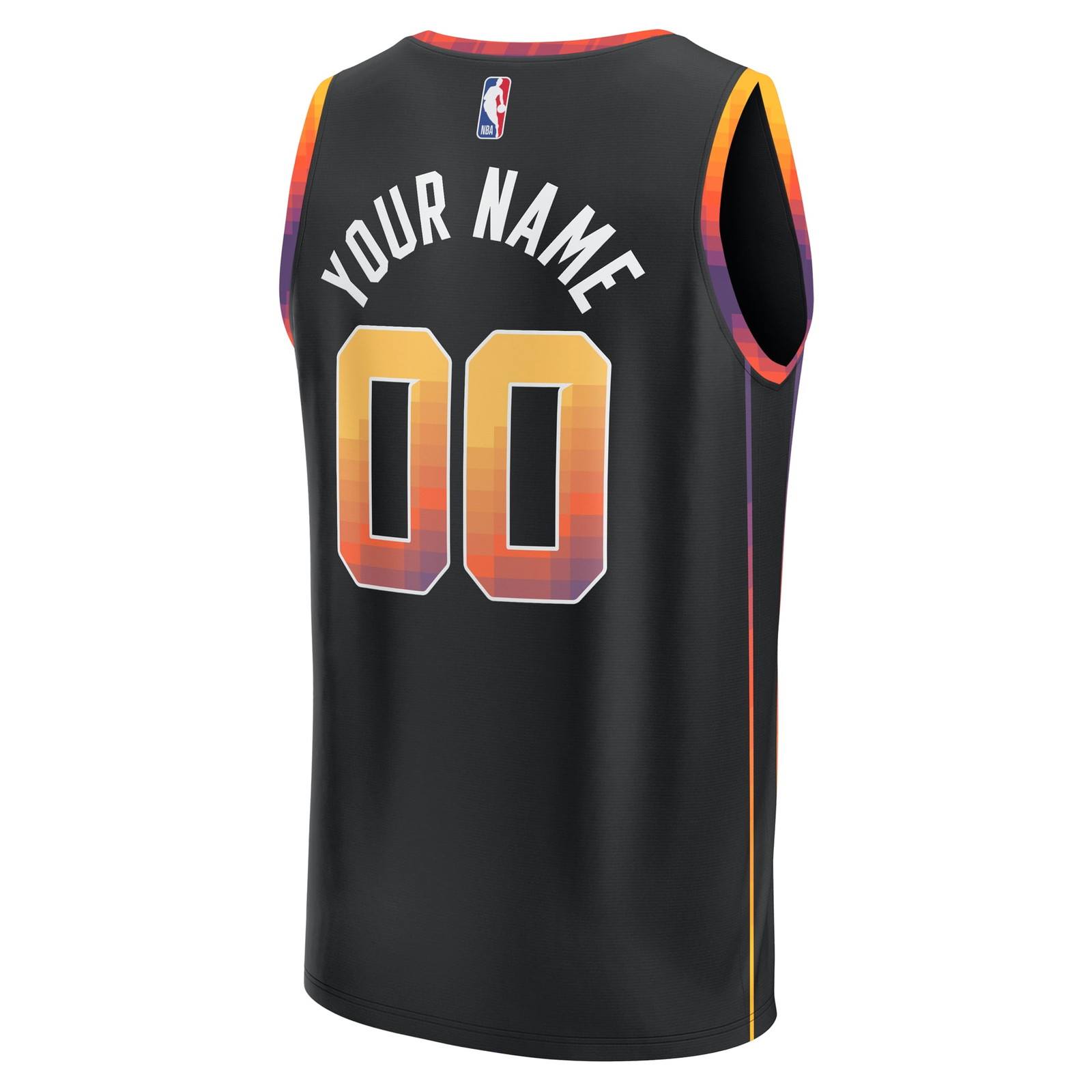 Phoenix Suns Youth Fast Break Fan Version Custom Jersey Statement Edition Black - back view