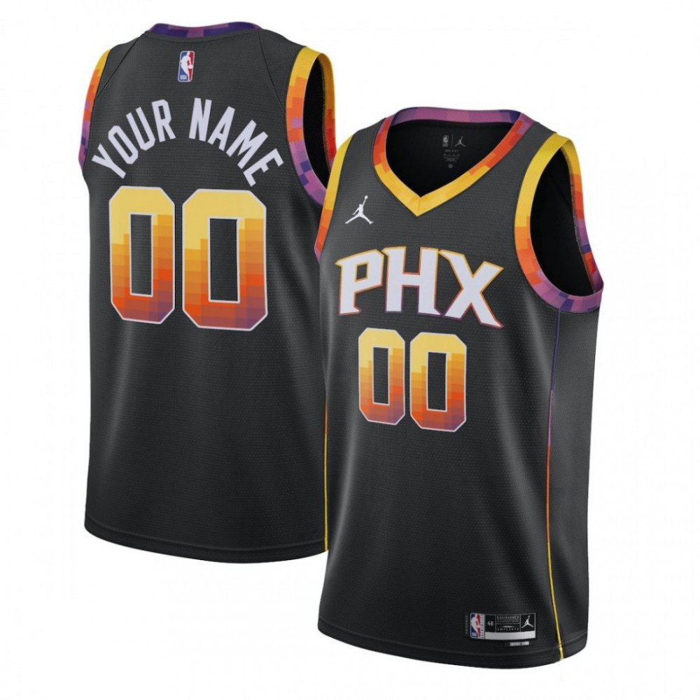 Phoenix Suns Youth Swingman Custom Jersey Statement Edition Black - front view