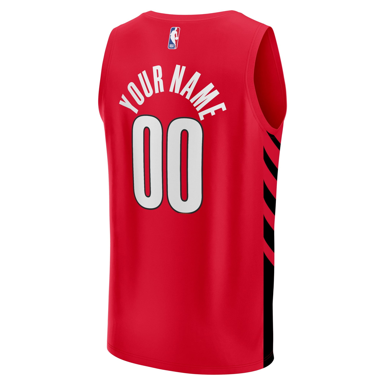 Portland Trail Blazers Fast Break Custom Fan Version Jersey Red Statement Edition - back view