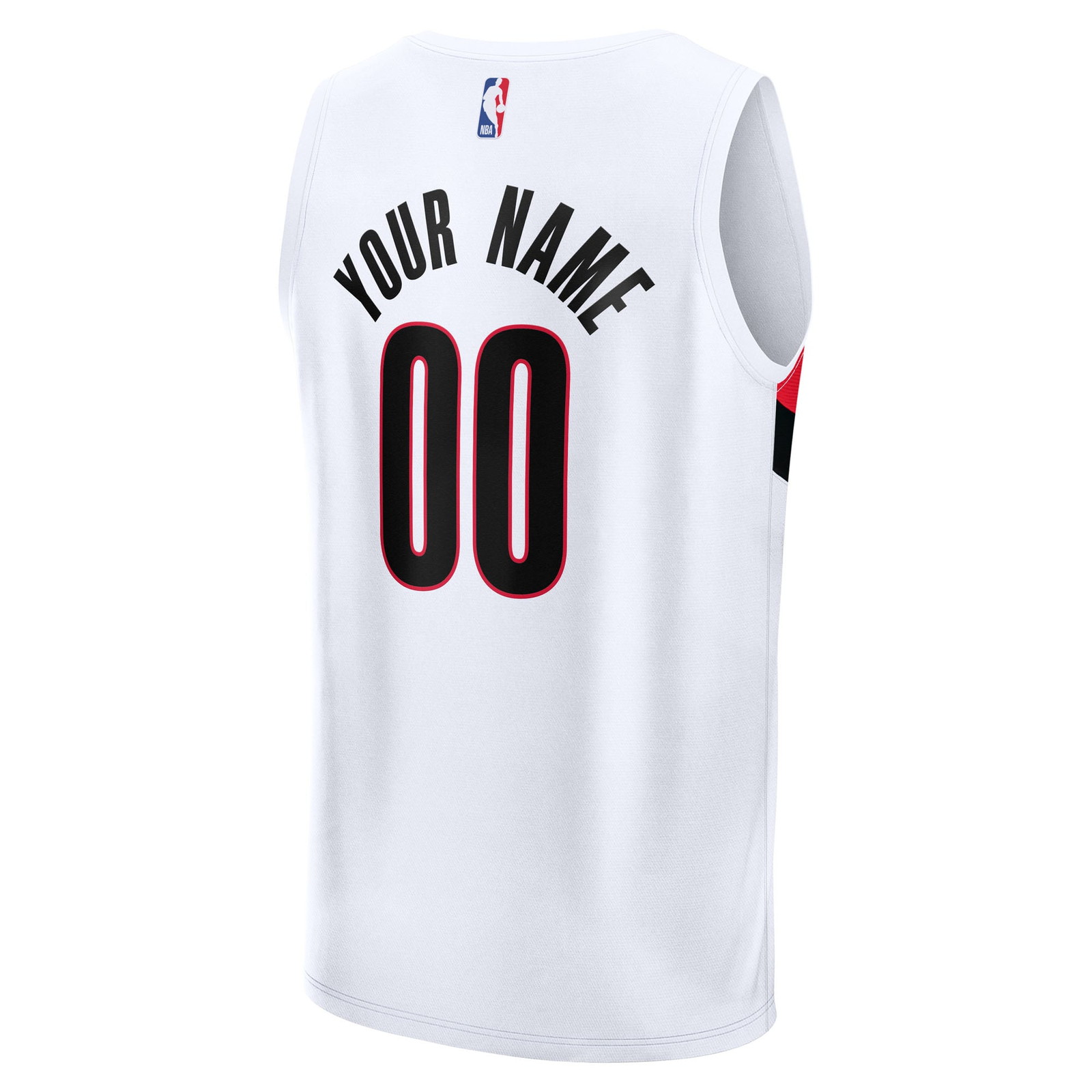 Portland Trail Blazers Fast Break Fan Version Custom Jersey Association Edition White - back view