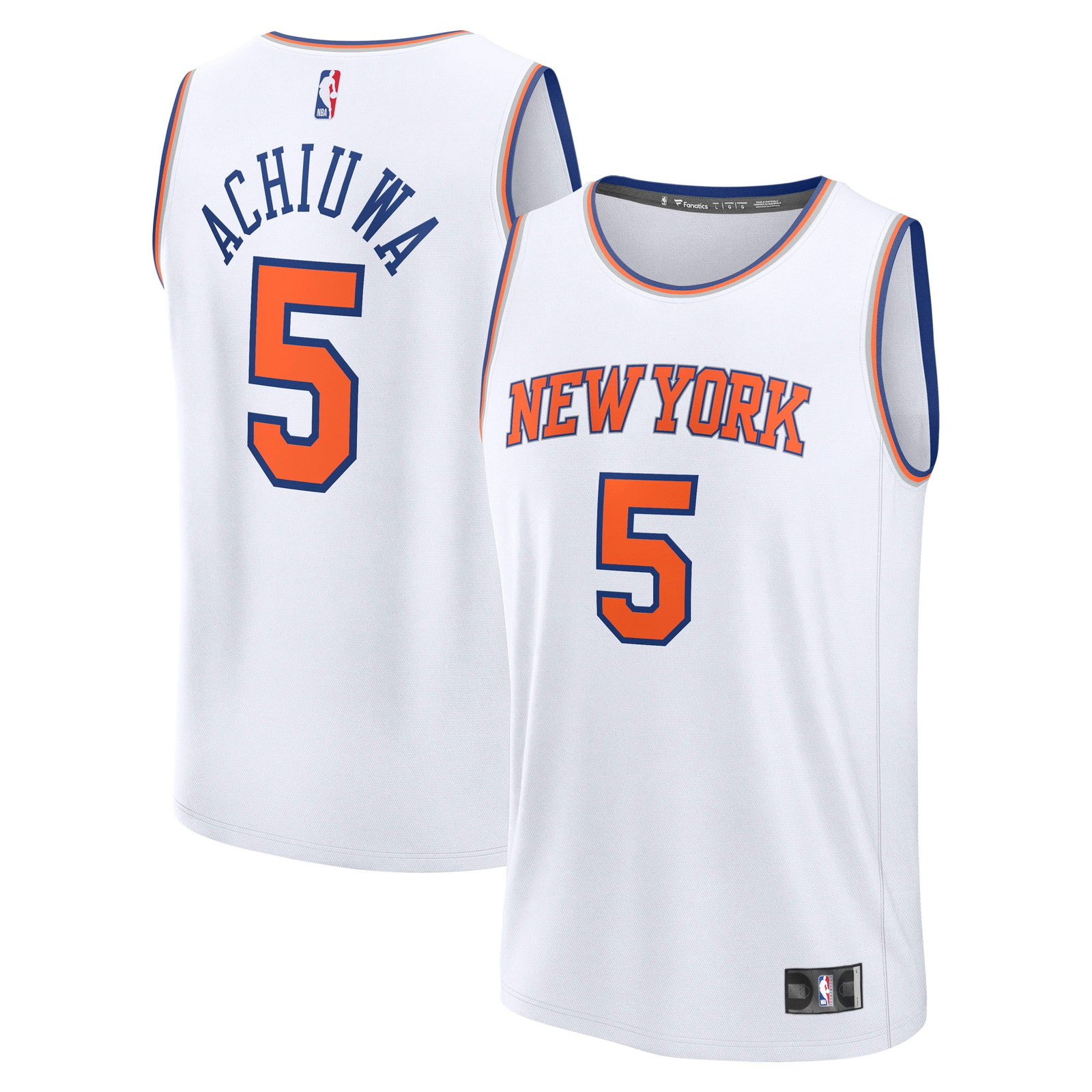 Precious Achiuwa New York Knicks Fast Break Fan Version Player Jersey - front and back view