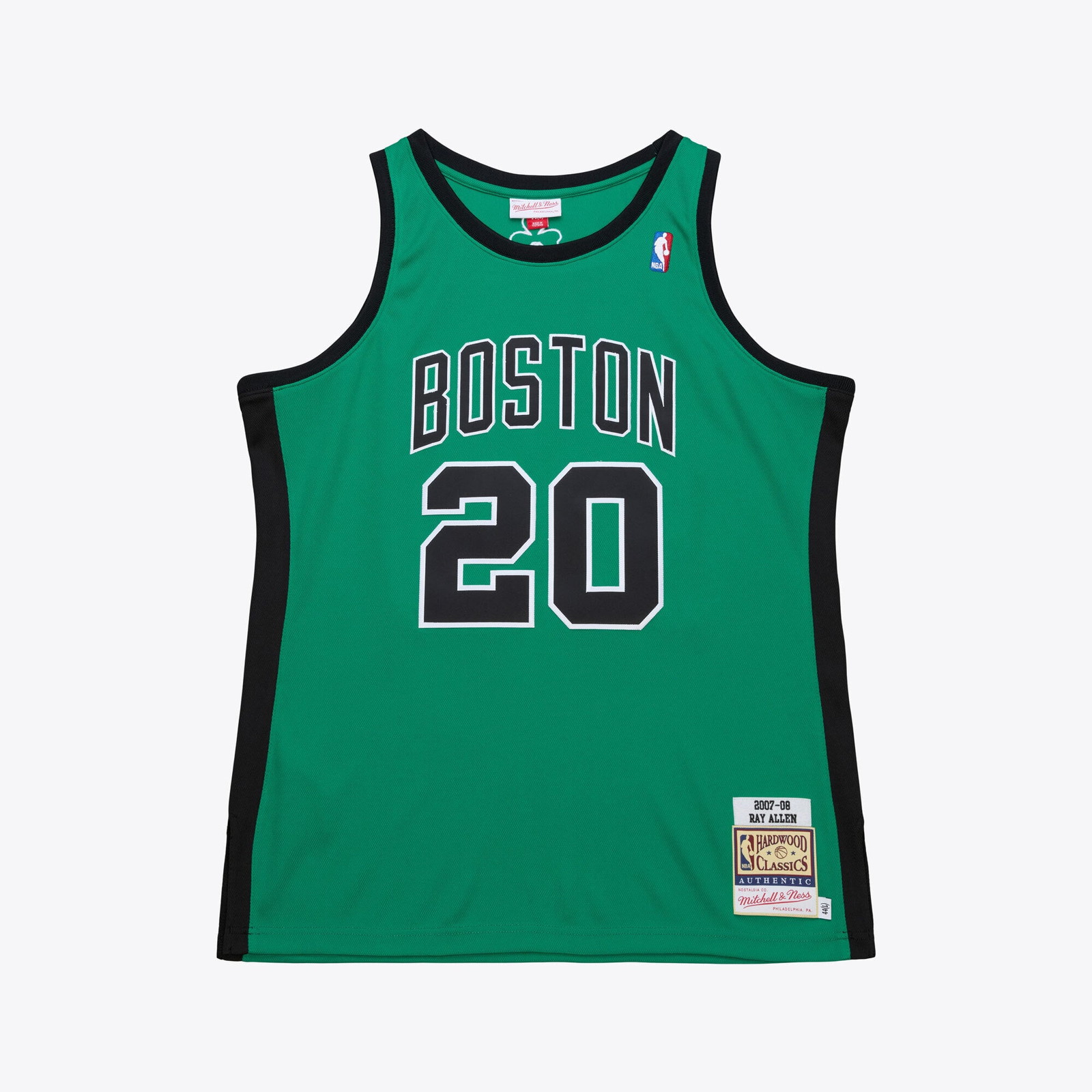 Ray Allen Boston Celtics 2007-08 Hardwood Classics Pro Cut Jersey Kelly Green - front and back view