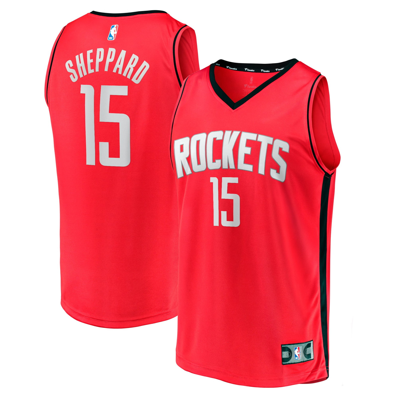 Reed Sheppard Houston Rockets 2024 NBA Draft Fast Break Player Jersey Icon - front and back view