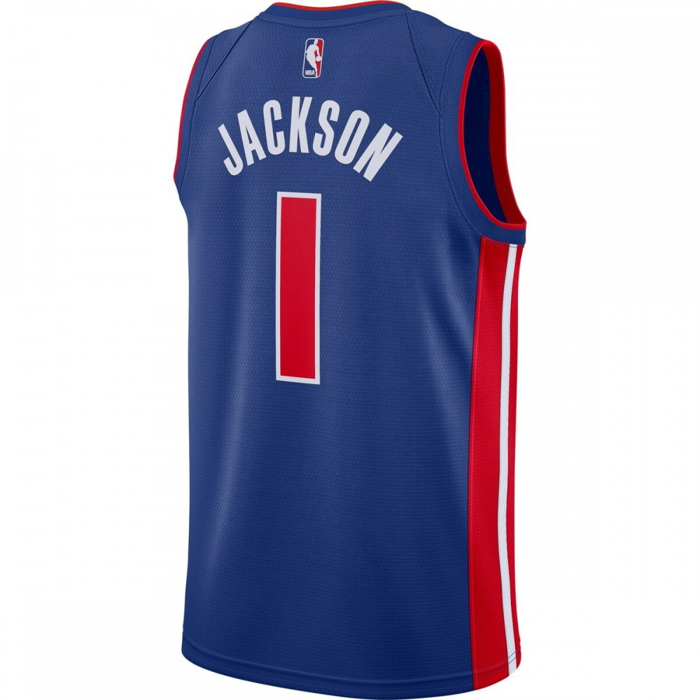Reggie Jackson Detroit Pistons Swingman Jersey Blue Icon Edition - back view