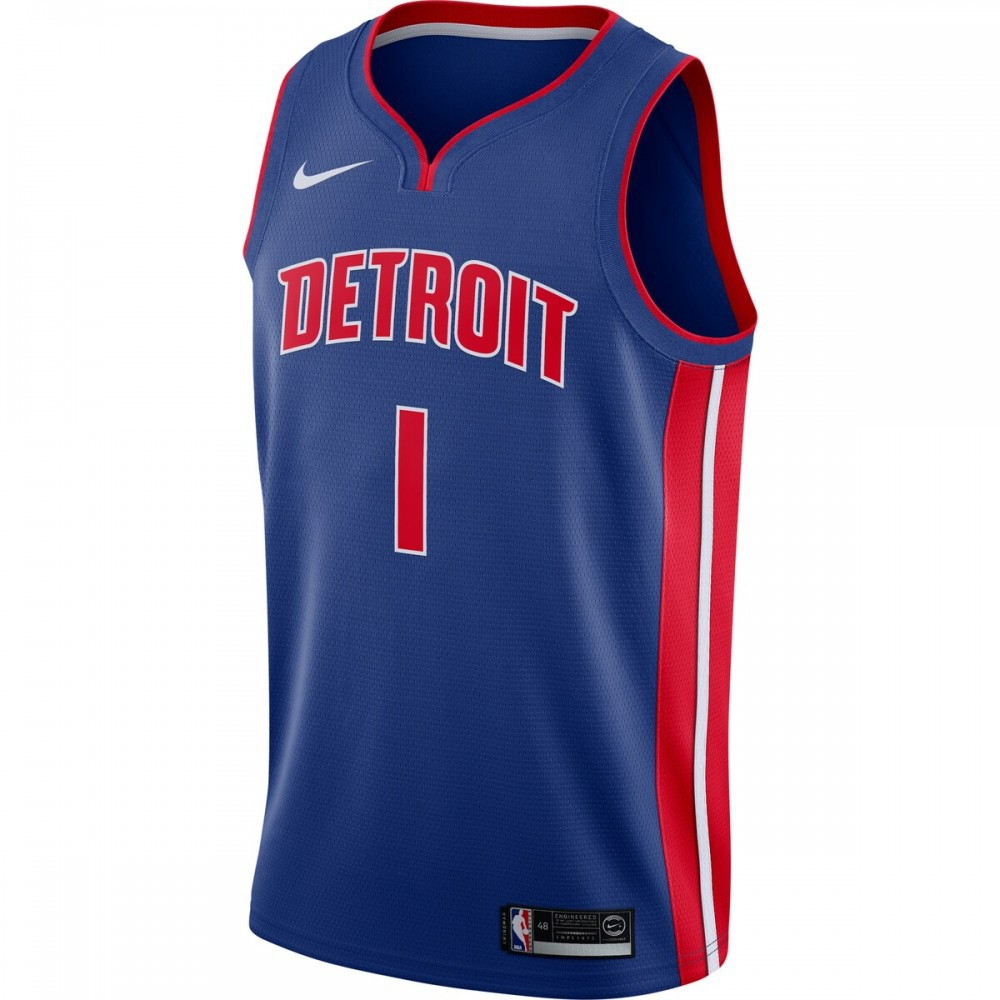 Reggie Jackson Detroit Pistons Swingman Jersey Blue Icon Edition - front view