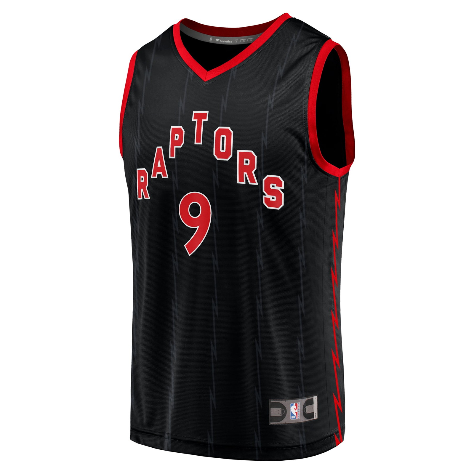 RJ Barrett Toronto Raptors Fast Break Player Jersey Statement Edition Black - front view