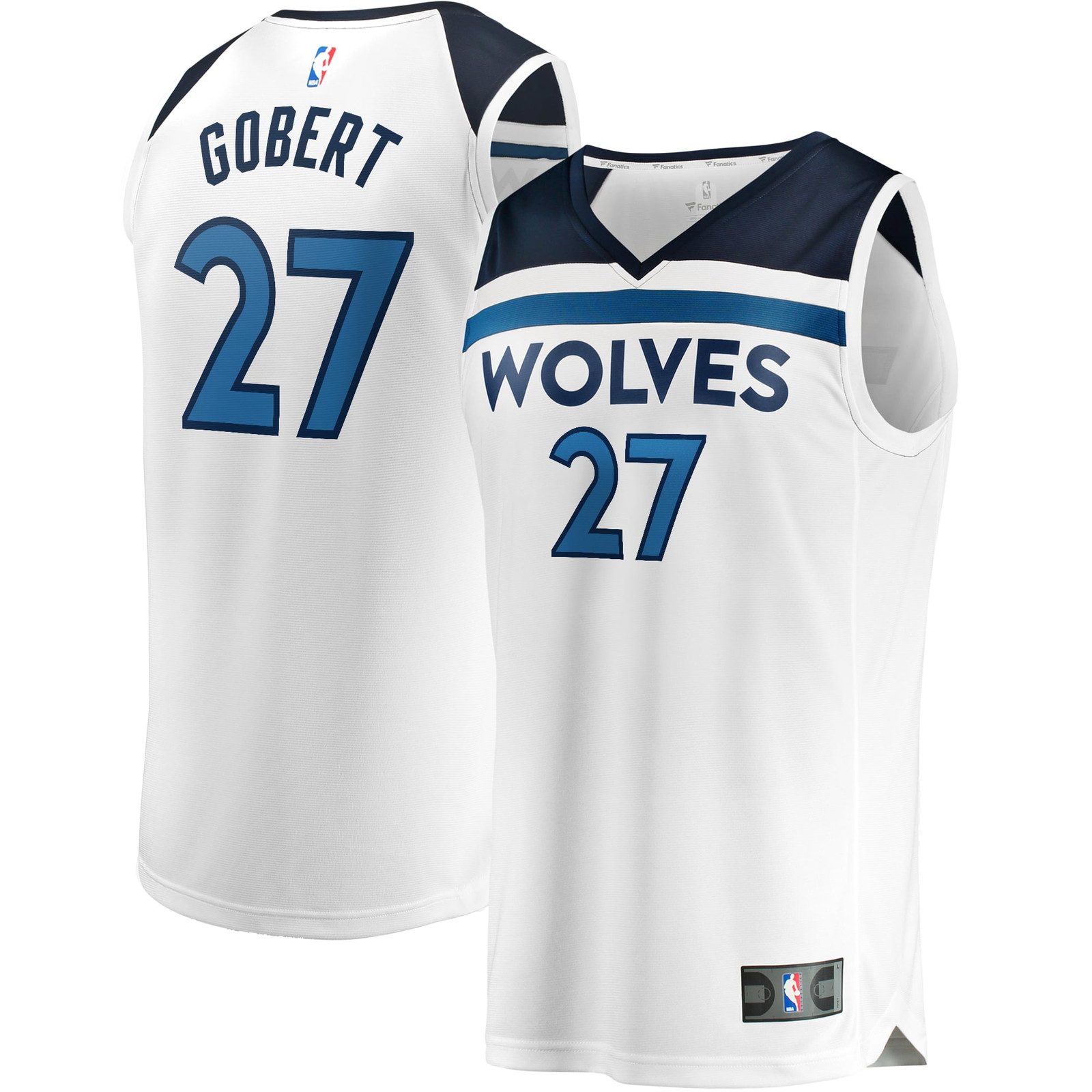 Rudy Gobert Minnesota Timberwolves Fast Break Fan Version Player Jersey - front and back view