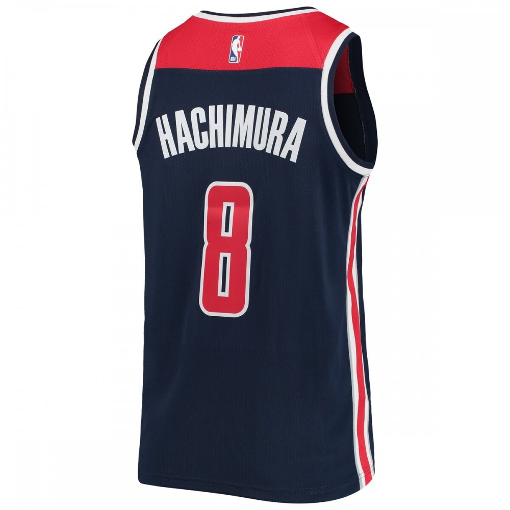 Rui Hachimura Washington Wizards Swingman Player Jersey Icon Edition Navy - back view