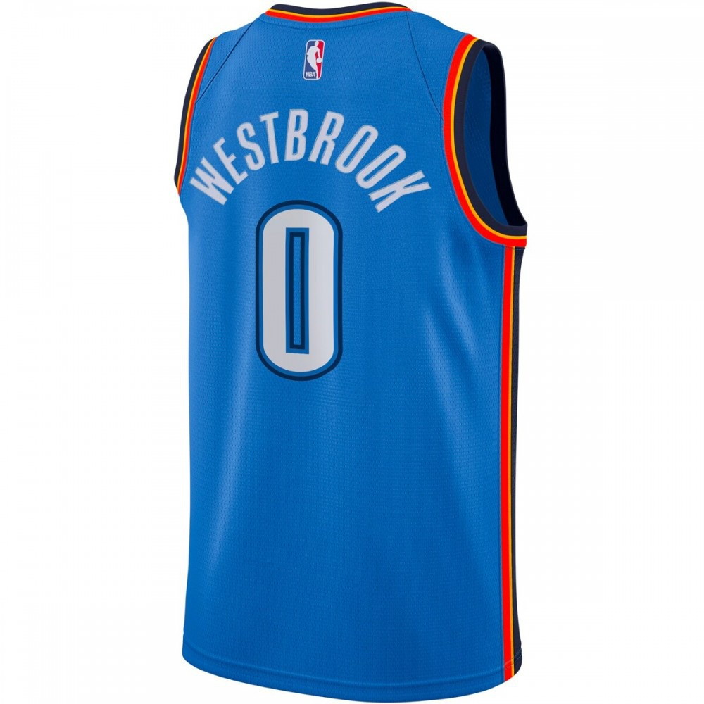 Russell Westbrook Oklahoma City Thunder Swingman Player Jersey Icon Edition Blue - back view