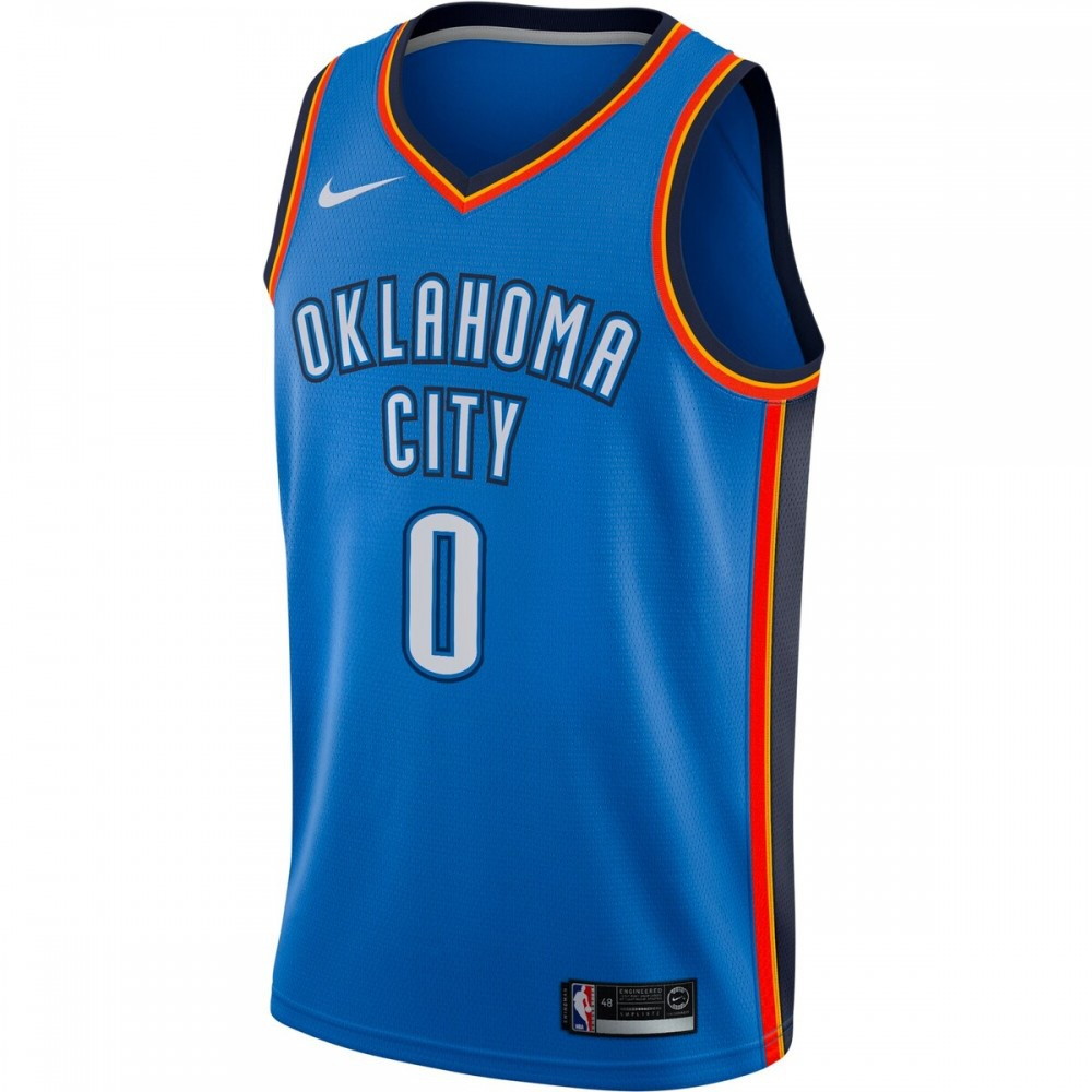 Russell Westbrook Oklahoma City Thunder Swingman Player Jersey Icon Edition Blue - second front view