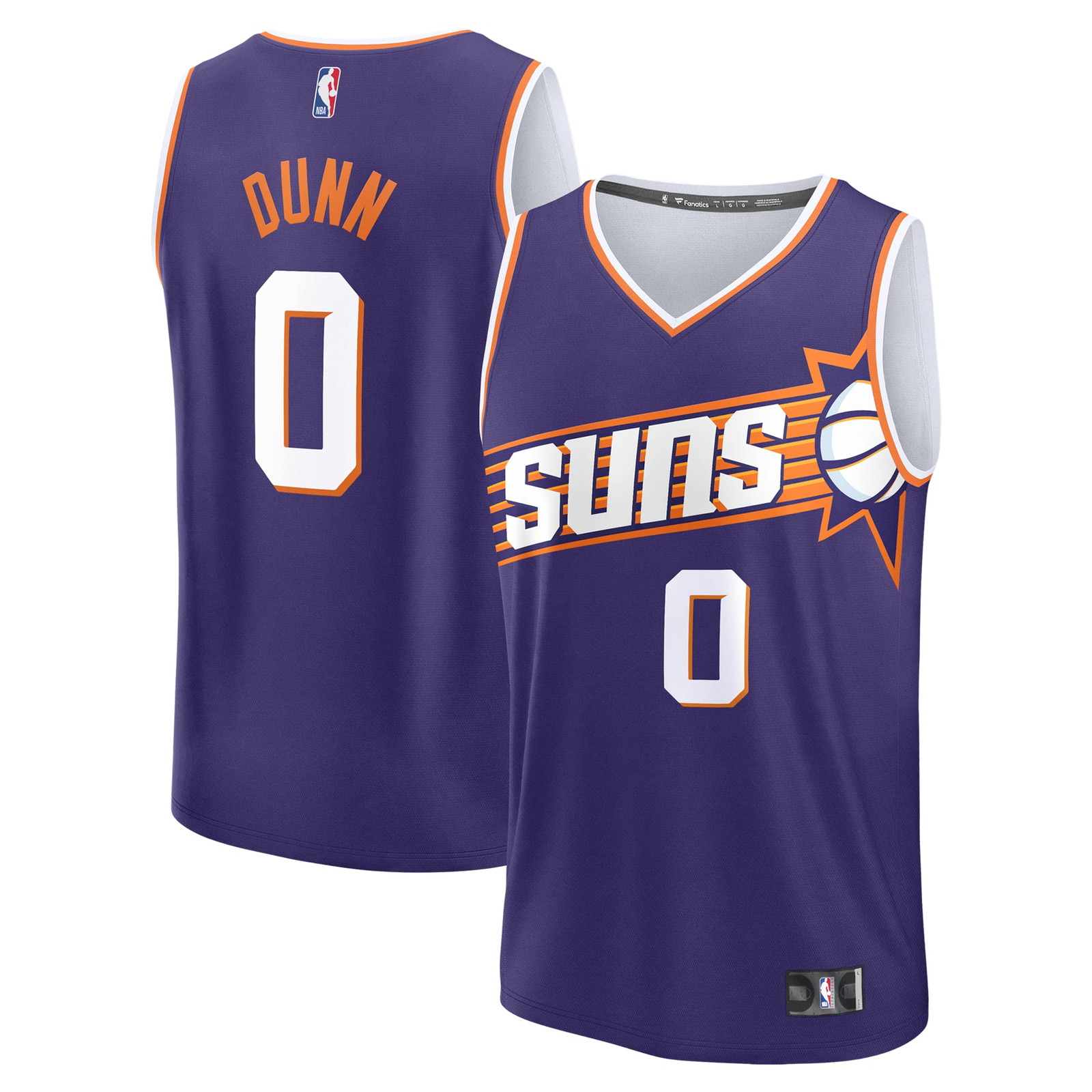 Ryan Dunn Phoenix Suns 2024 NBA Draft Fast Break Player Jersey Icon Edition - front and back view