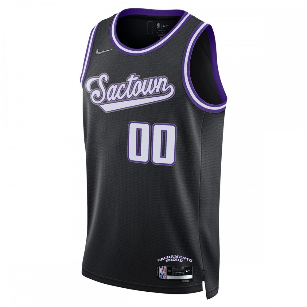 Sacramento Kings 2021/22 Swingman Custom Jersey City Edition Black - second front view