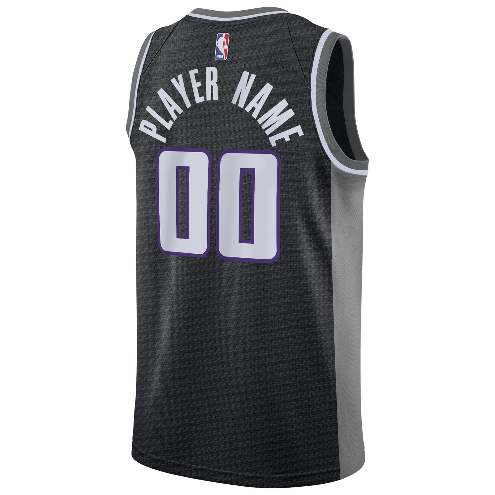 Sacramento Kings Swingman Custom Jersey Black Statement Edition - back view