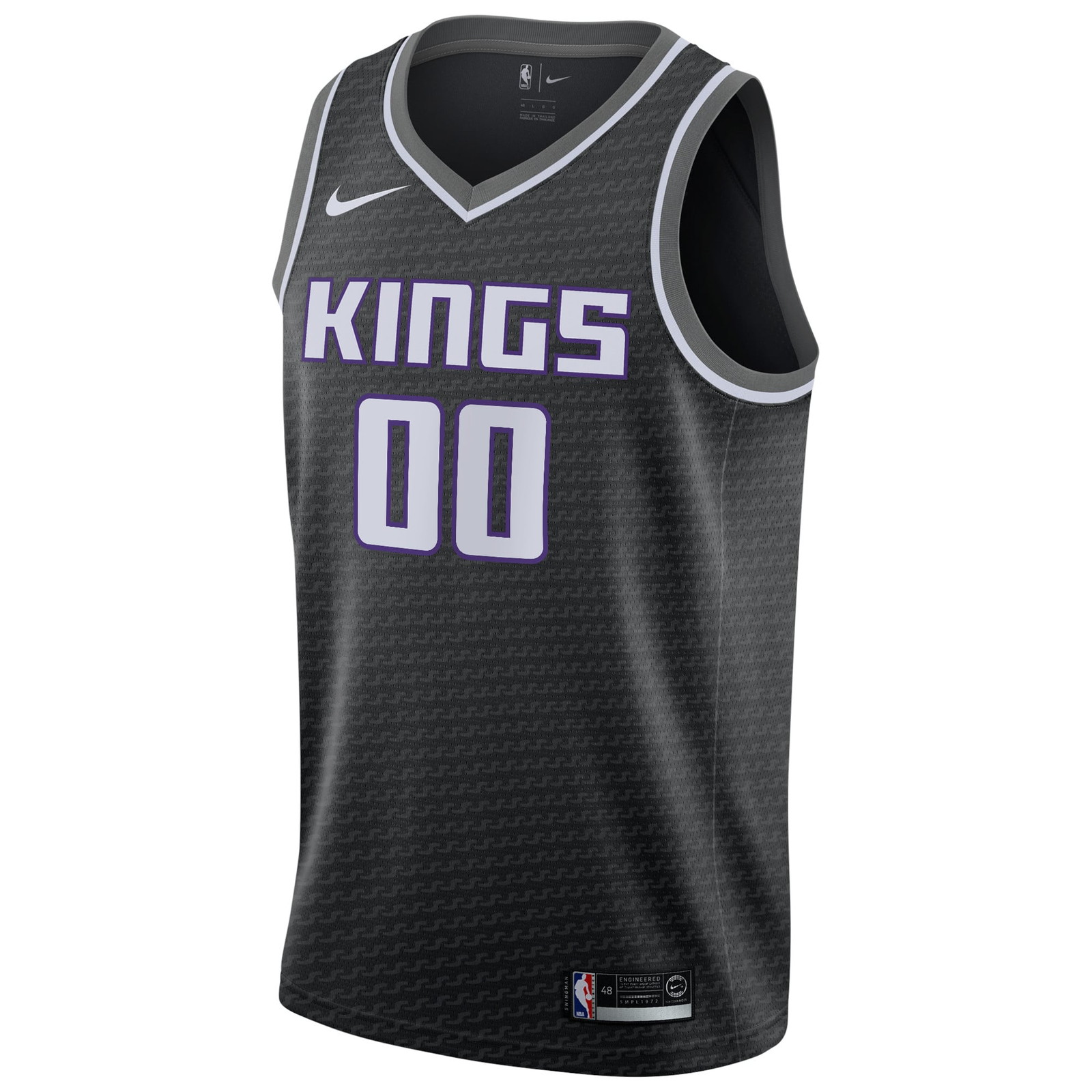 Sacramento Kings Swingman Custom Jersey Black Statement Edition - front view