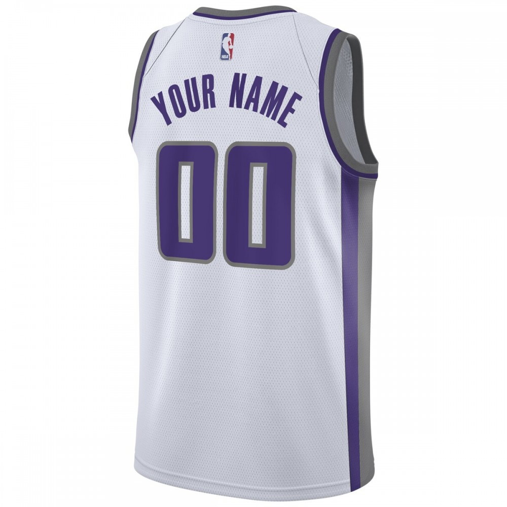 Sacramento Kings Swingman Custom Jersey White Association Edition - back view