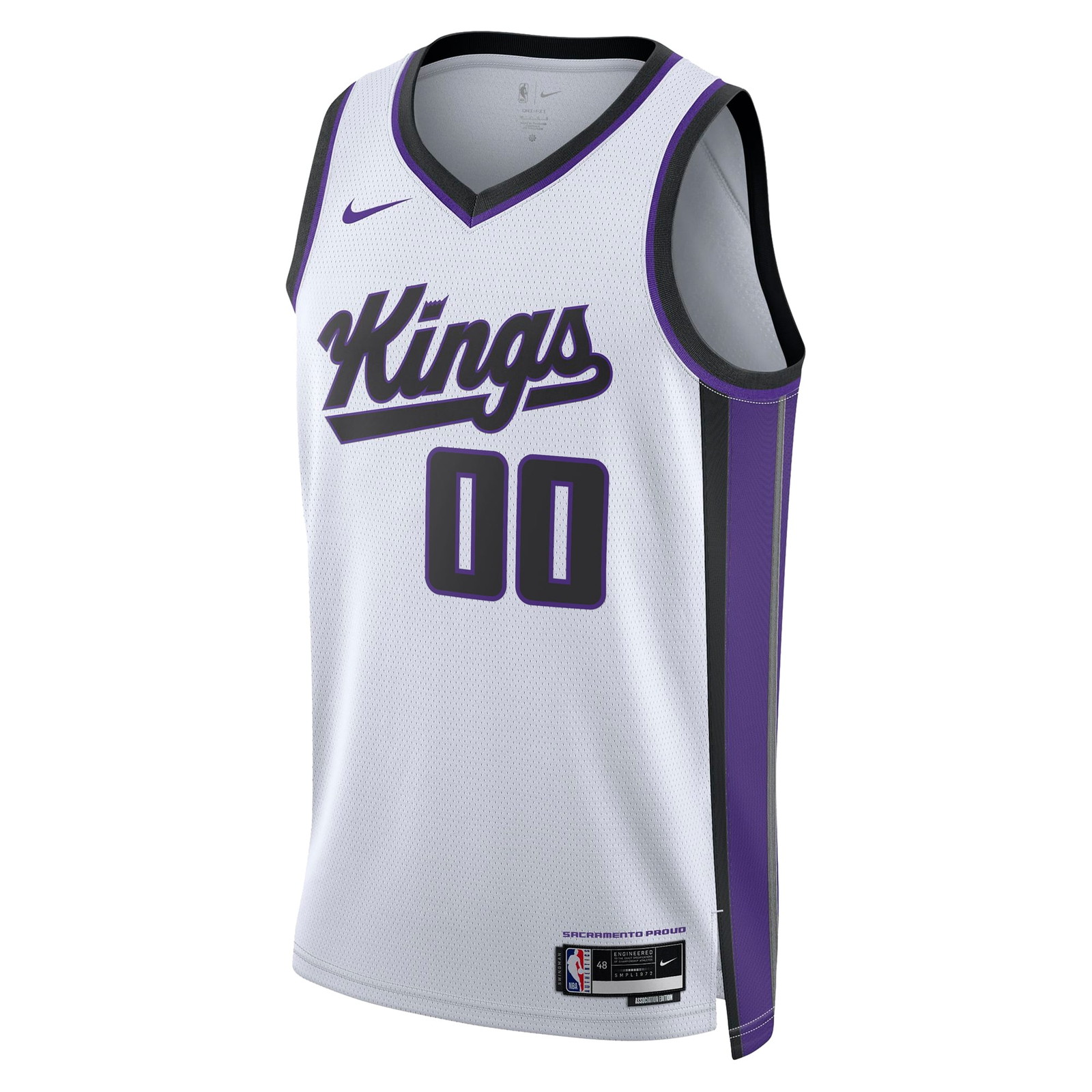 Sacramento Kings Unisex Swingman Custom Jersey Association Edition White - front view