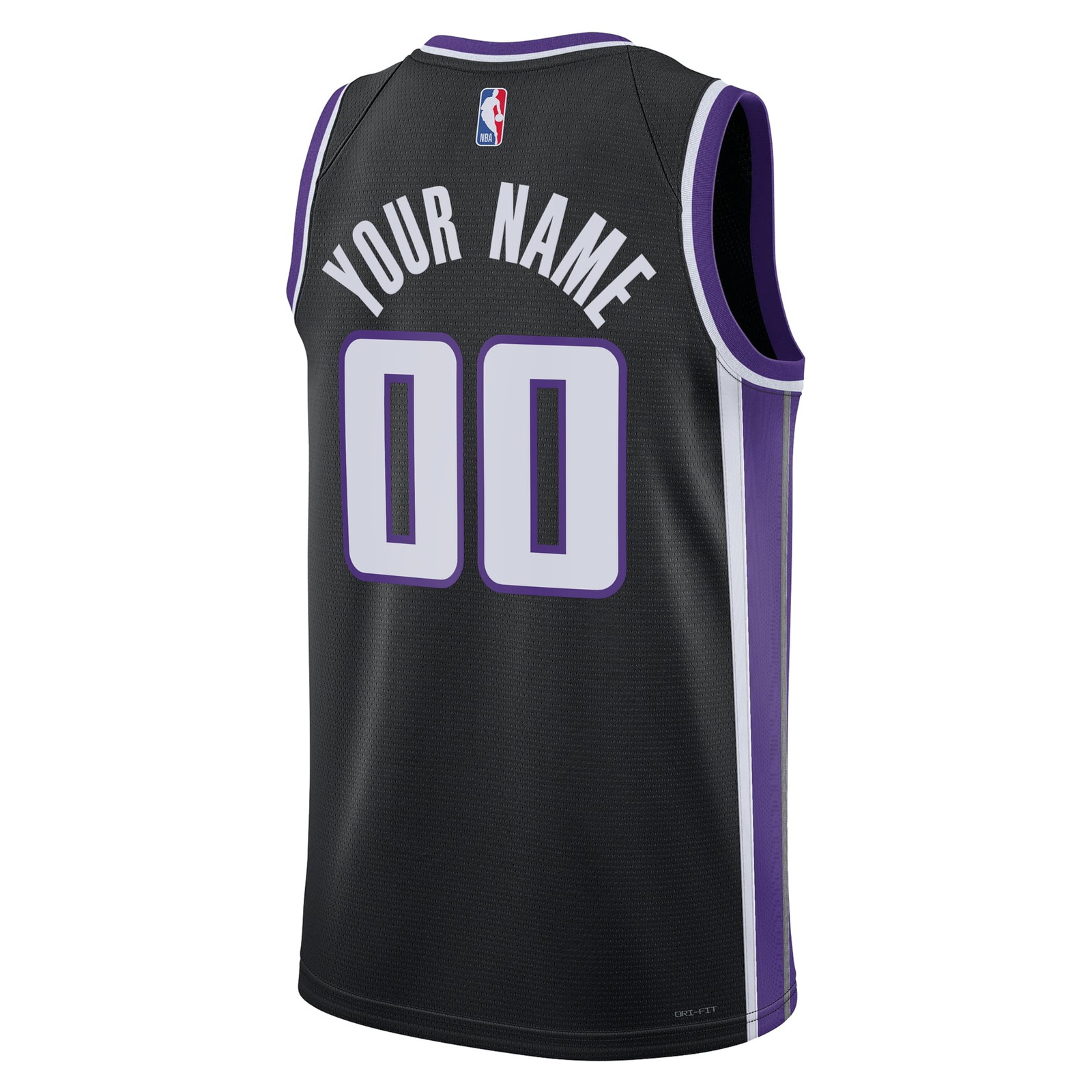 Sacramento Kings Unisex Swingman Custom Jersey Icon Edition Black - back view