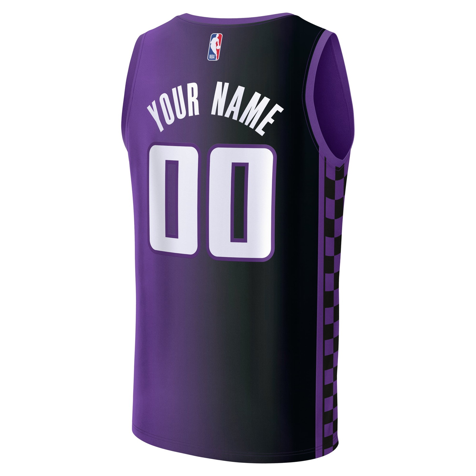 Sacramento Kings Youth Fast Break Custom Fan Version Jersey Purple Statement Edition - back view