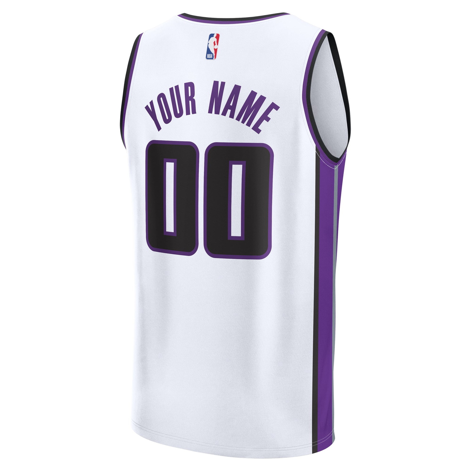 Sacramento Kings Fast Break Custom Jersey Association Edition White - back view