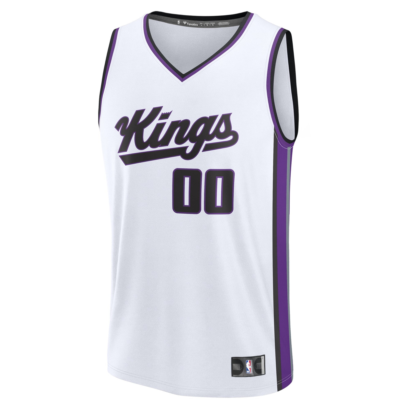 Sacramento Kings Fast Break Custom Jersey Association Edition White - front view