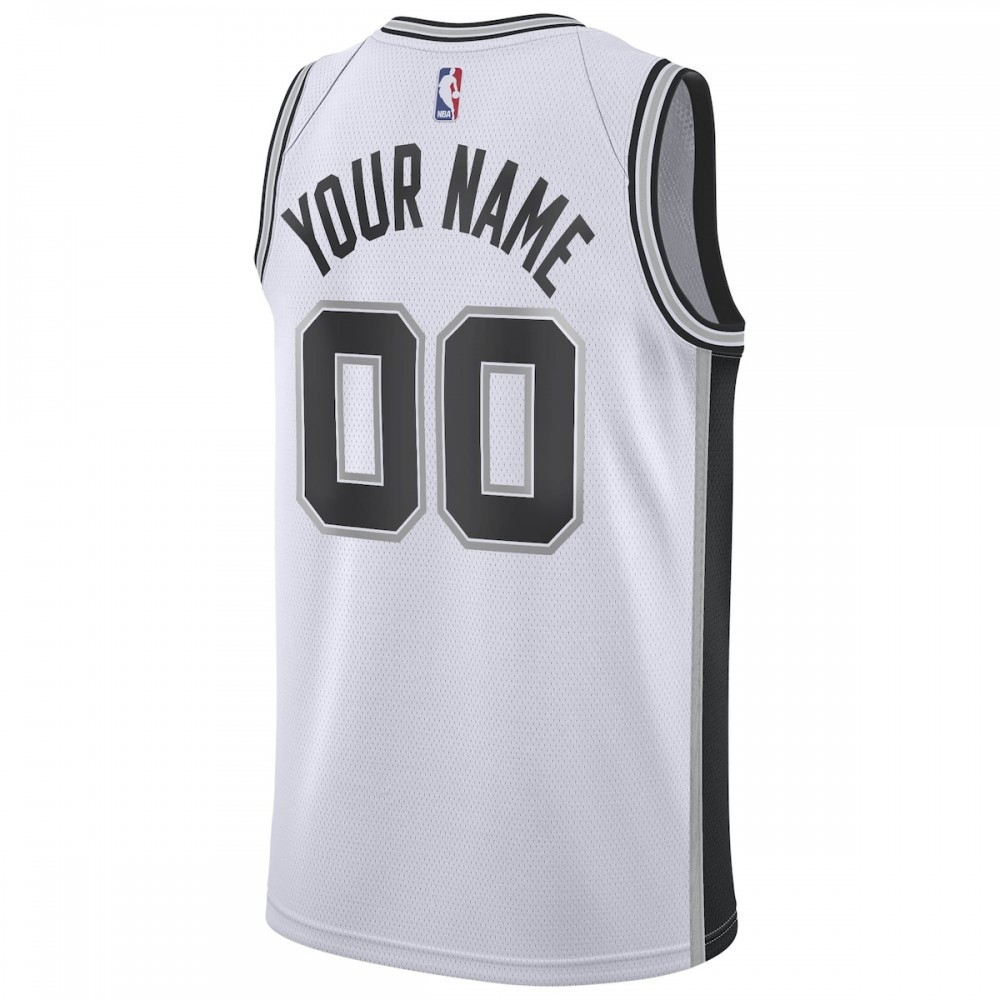 San Antonio Spurs Custom Swingman Jersey White Association Edition - back view