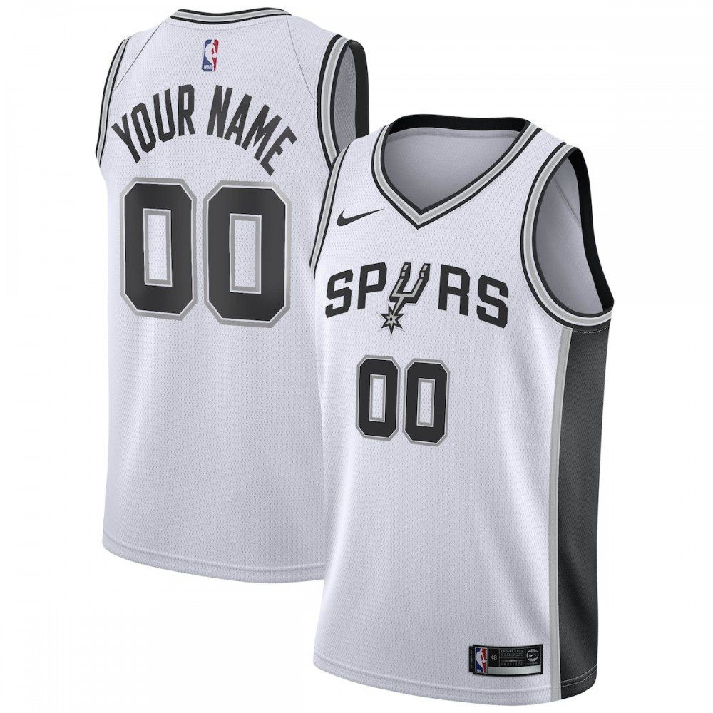 San Antonio Spurs Custom Swingman Jersey White Association Edition - front view