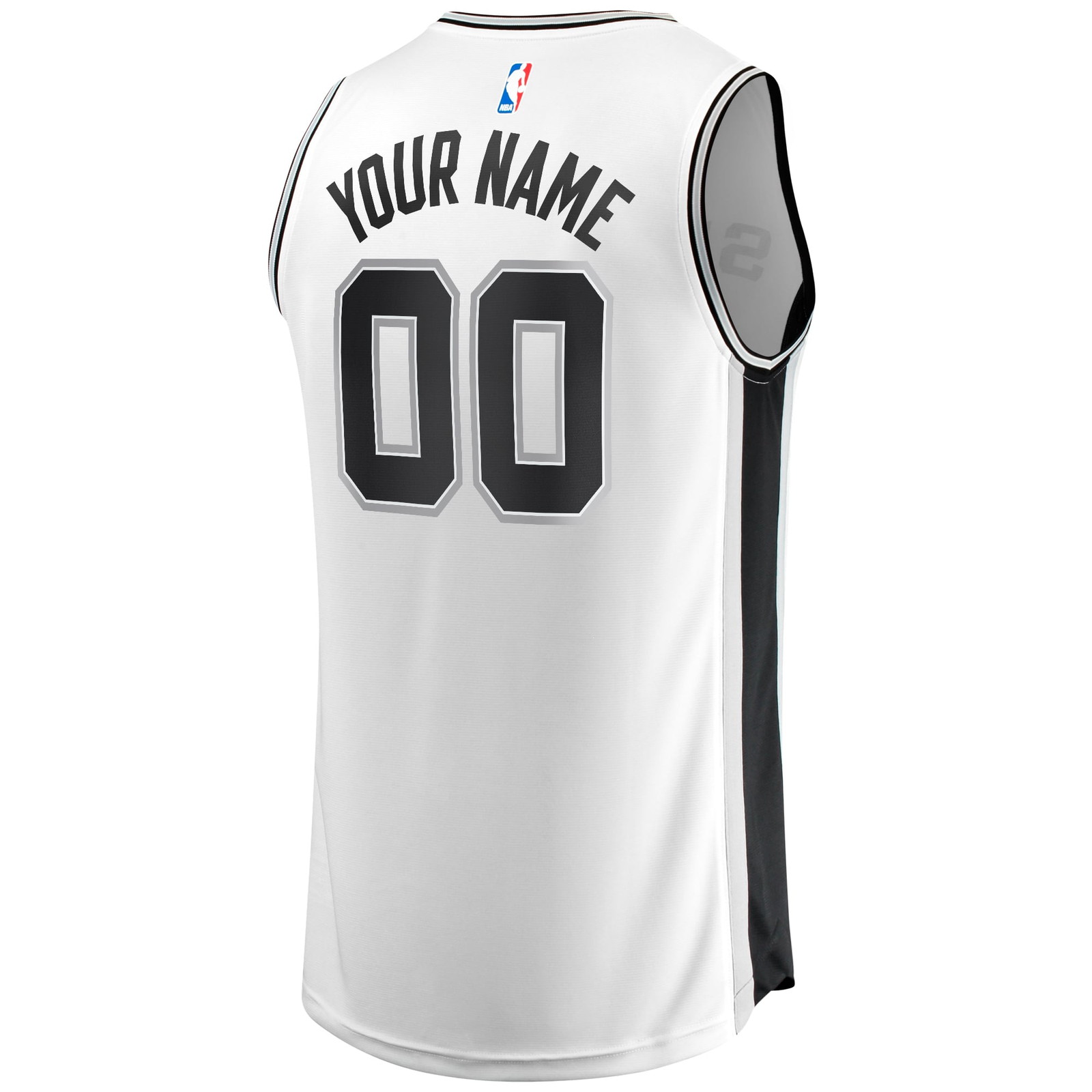 San Antonio Spurs Fast Break Custom Fan Version Jersey Association Edition White - back view