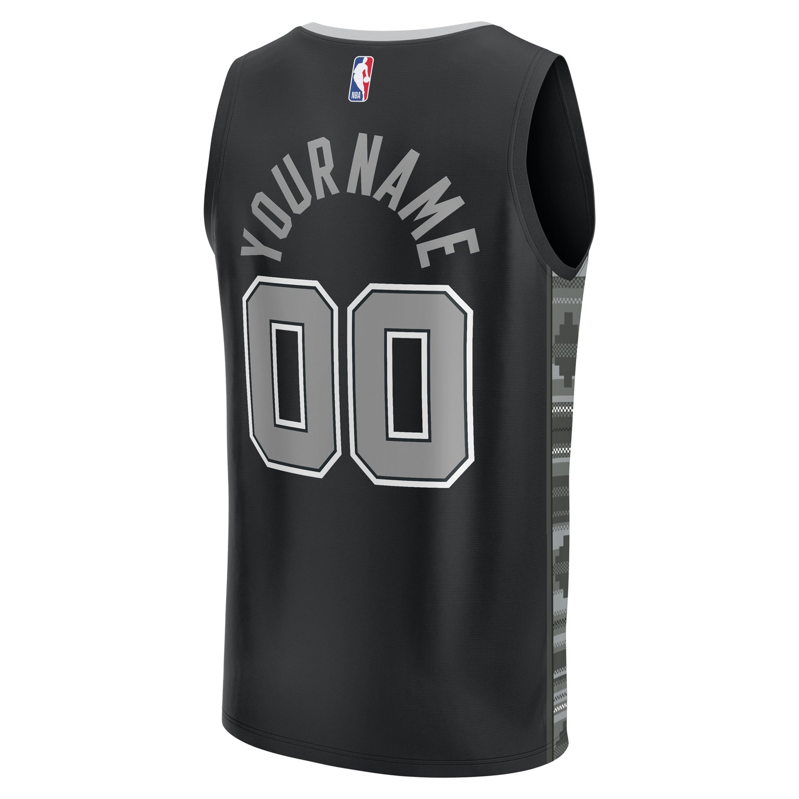 San Antonio Spurs Fast Break Custom Fan Version Jersey Black Statement Edition - back view