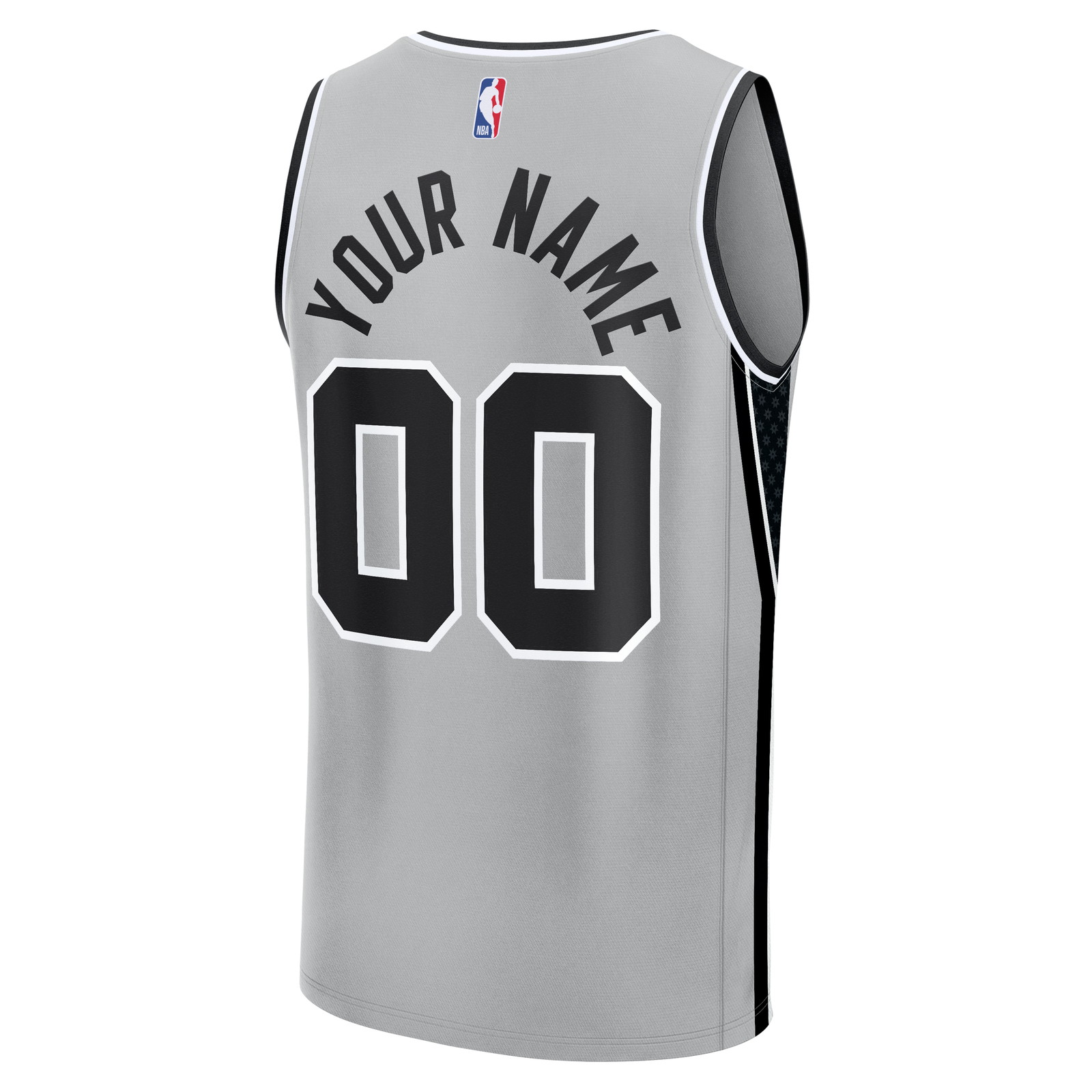 San Antonio Spurs Fastbreak Custom Jersey Statement Edition Silver - back view