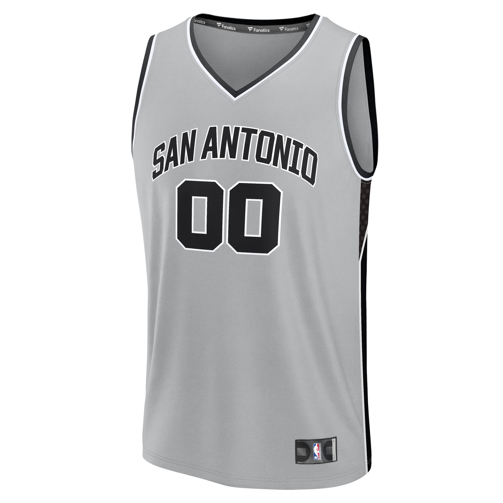 San Antonio Spurs Fastbreak Custom Jersey Statement Edition Silver - front view
