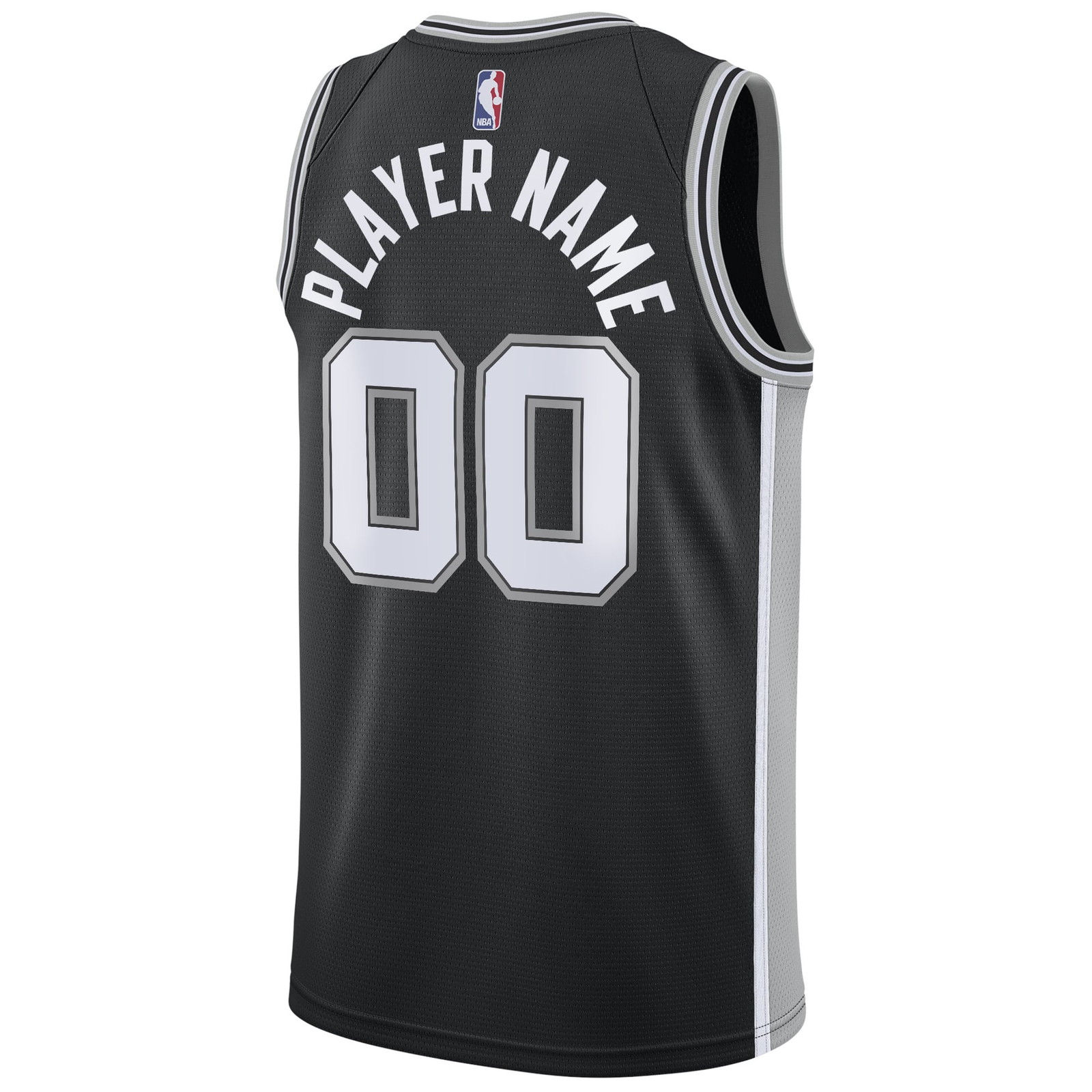 San Antonio Spurs Swingman Custom Jersey Black Icon Edition - back view