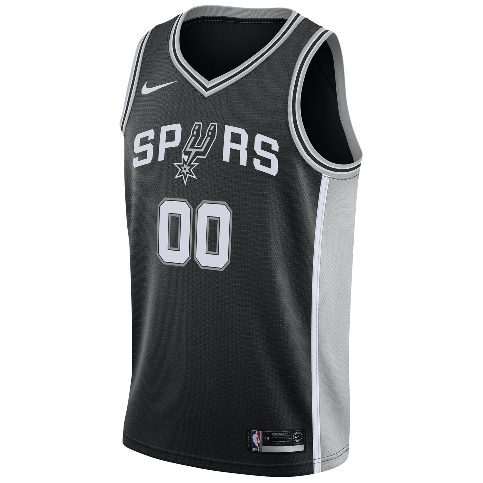 San Antonio Spurs Swingman Custom Jersey Black Icon Edition - front view