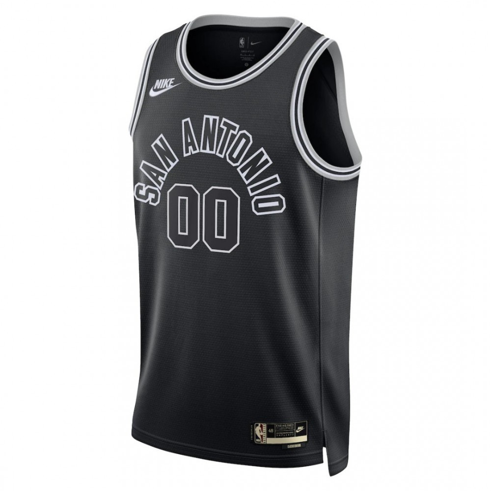 San Antonio Spurs Unisex 2022/23 Custom Swingman Jersey Classic Edition Black - second front view