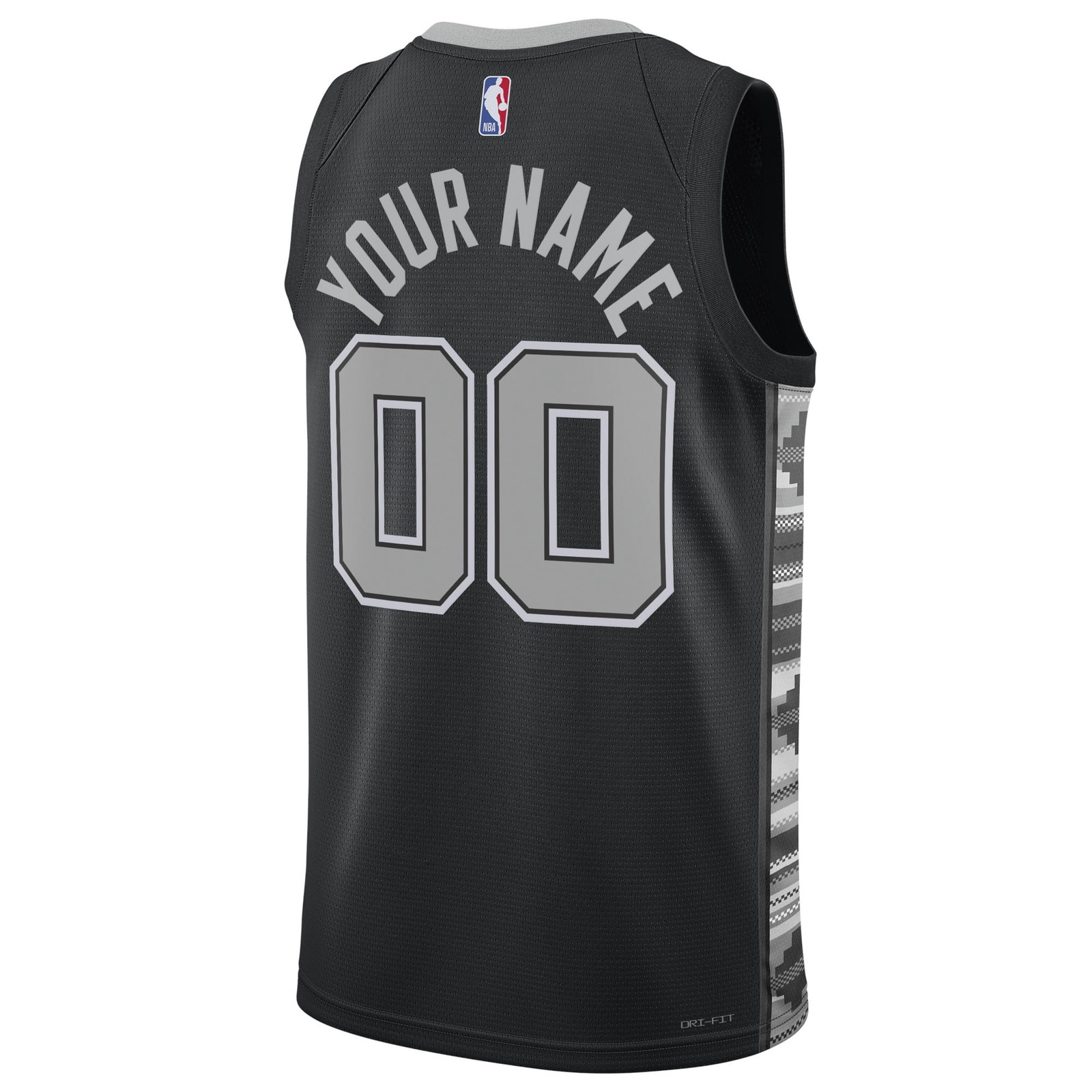 San Antonio Spurs Unisex 2022/23 Swingman Custom Jersey Statement Edition Black - back view