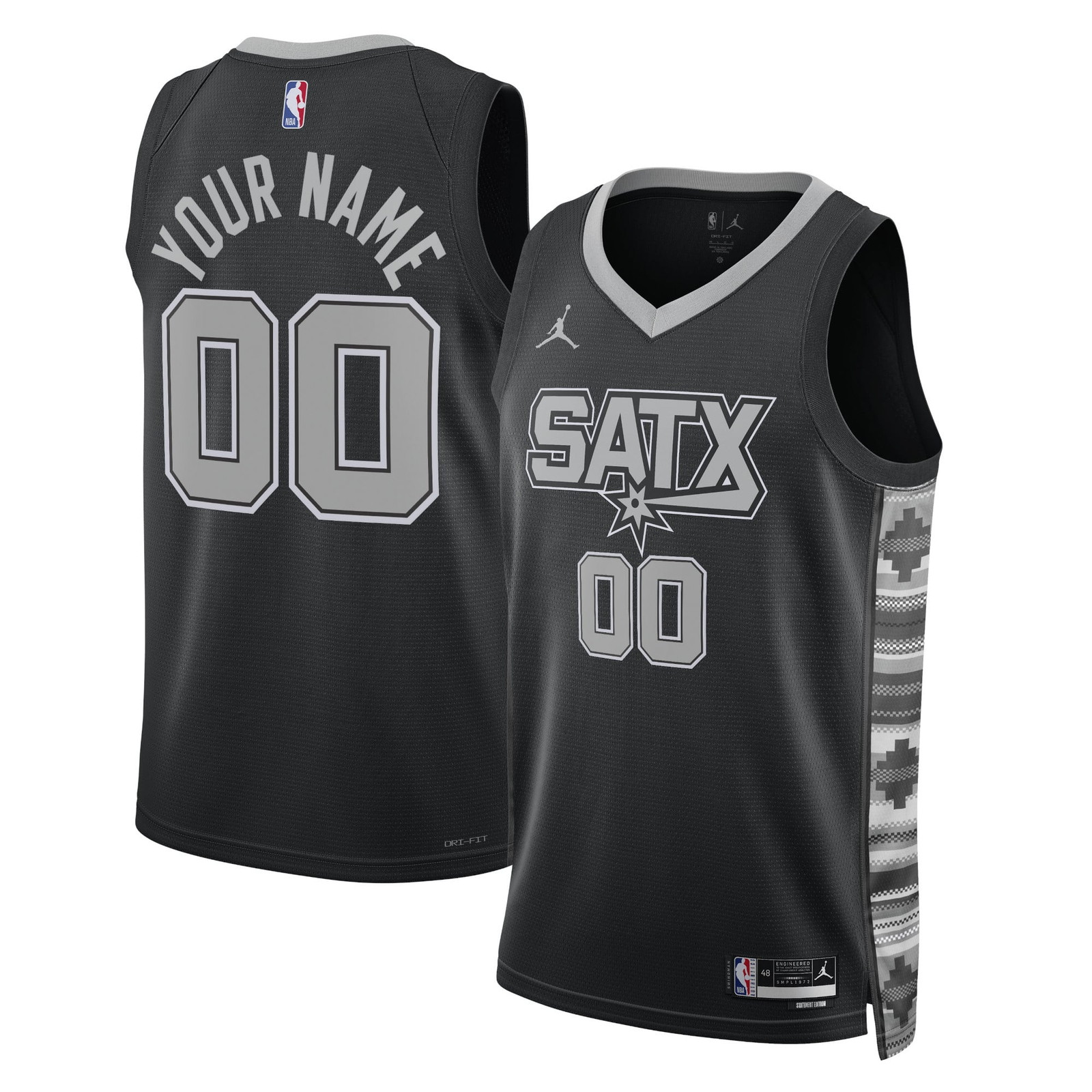 San Antonio Spurs Unisex 2022/23 Swingman Custom Jersey Statement Edition - front and back view