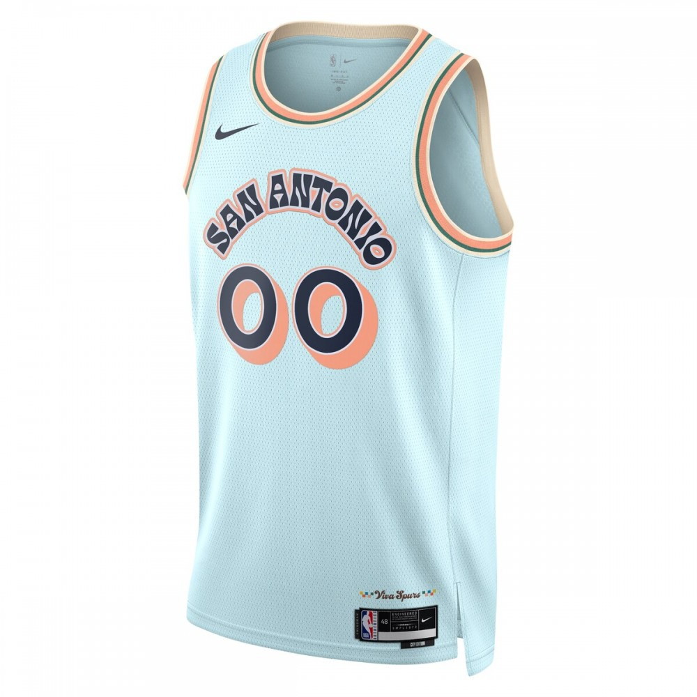 San Antonio Spurs Unisex 2024/25 Custom Swingman Jersey City Edition Light Blue - second front view
