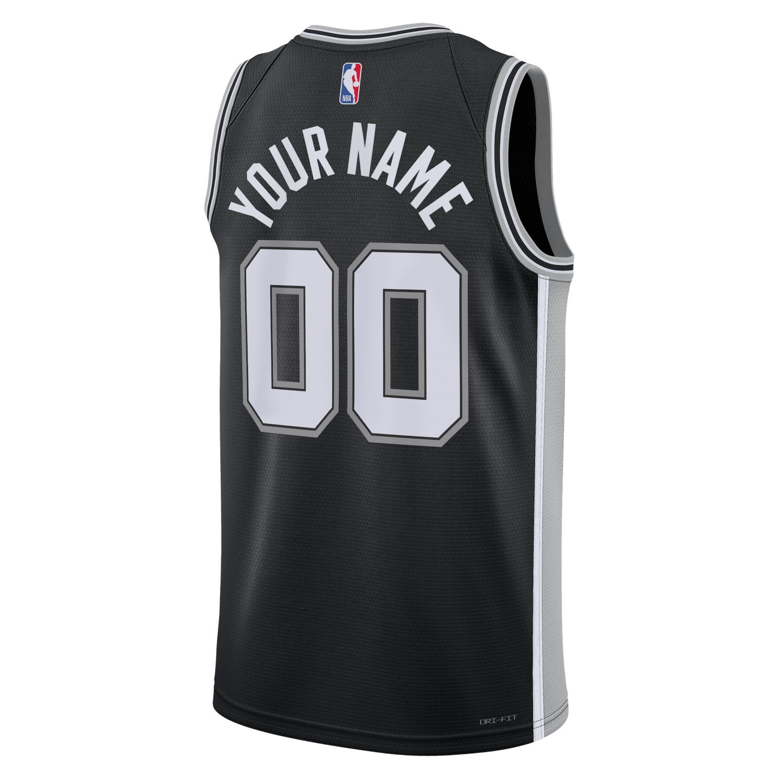 San Antonio Spurs Unisex Swingman Custom Jersey Black Icon Edition - back view