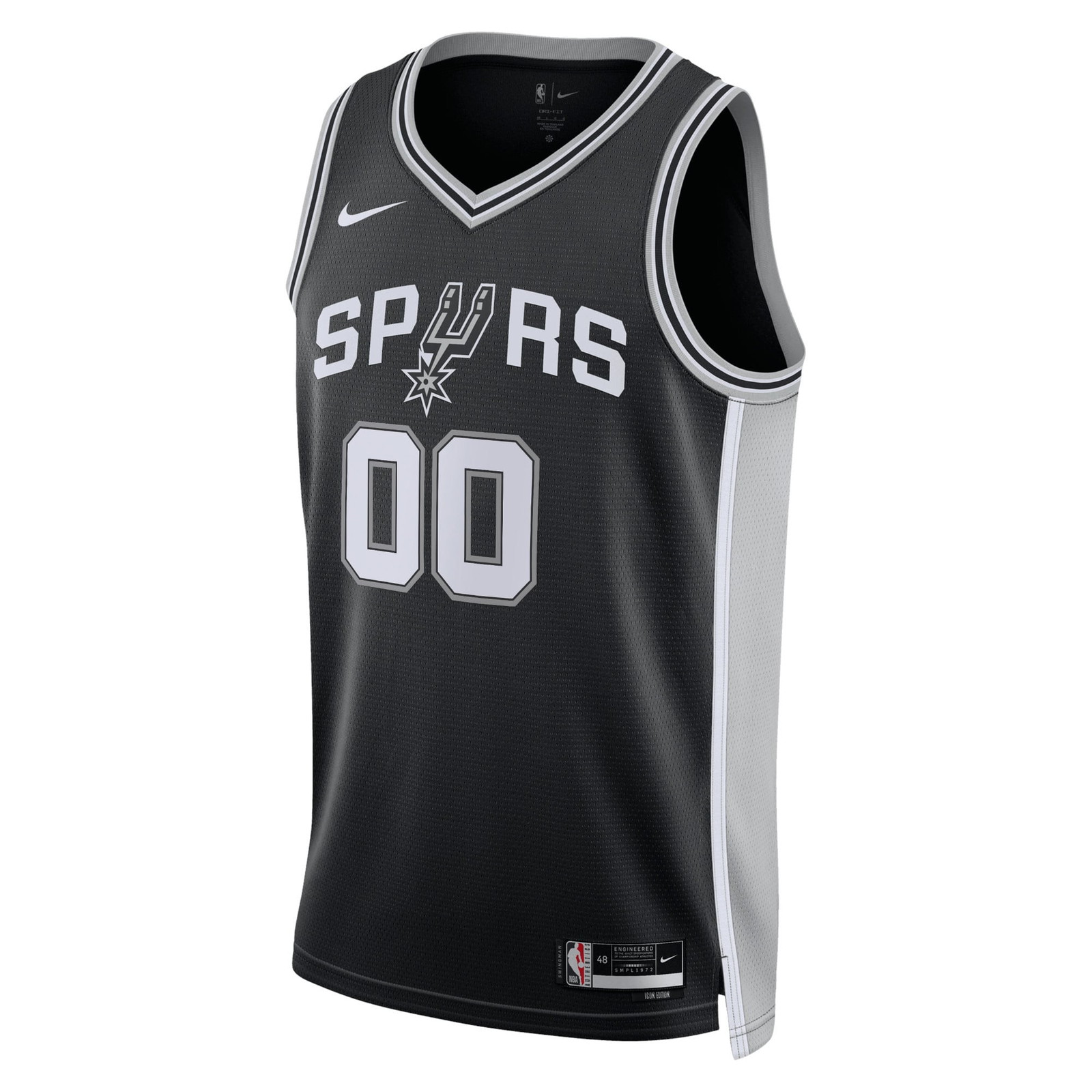 San Antonio Spurs Unisex Swingman Custom Jersey Black Icon Edition - front view