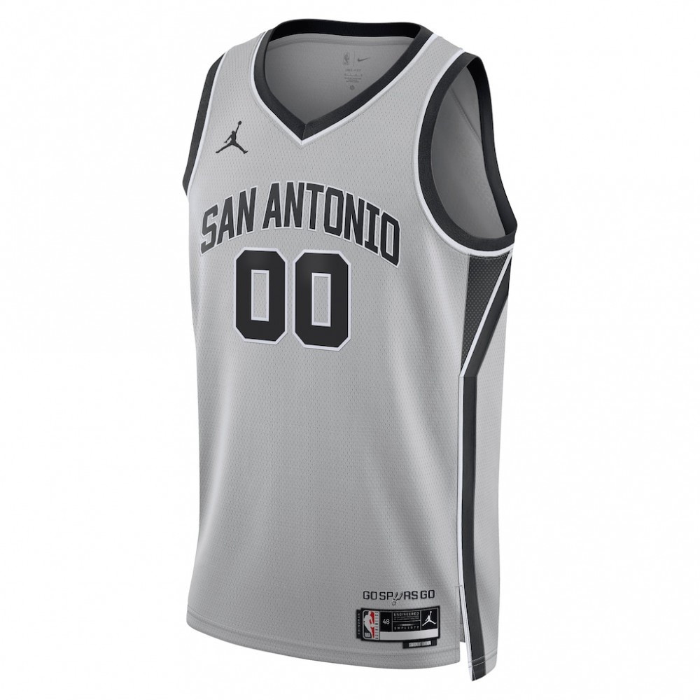 San Antonio Spurs Unisex Swingman Custom Jersey Statement Edition Silver - second front view