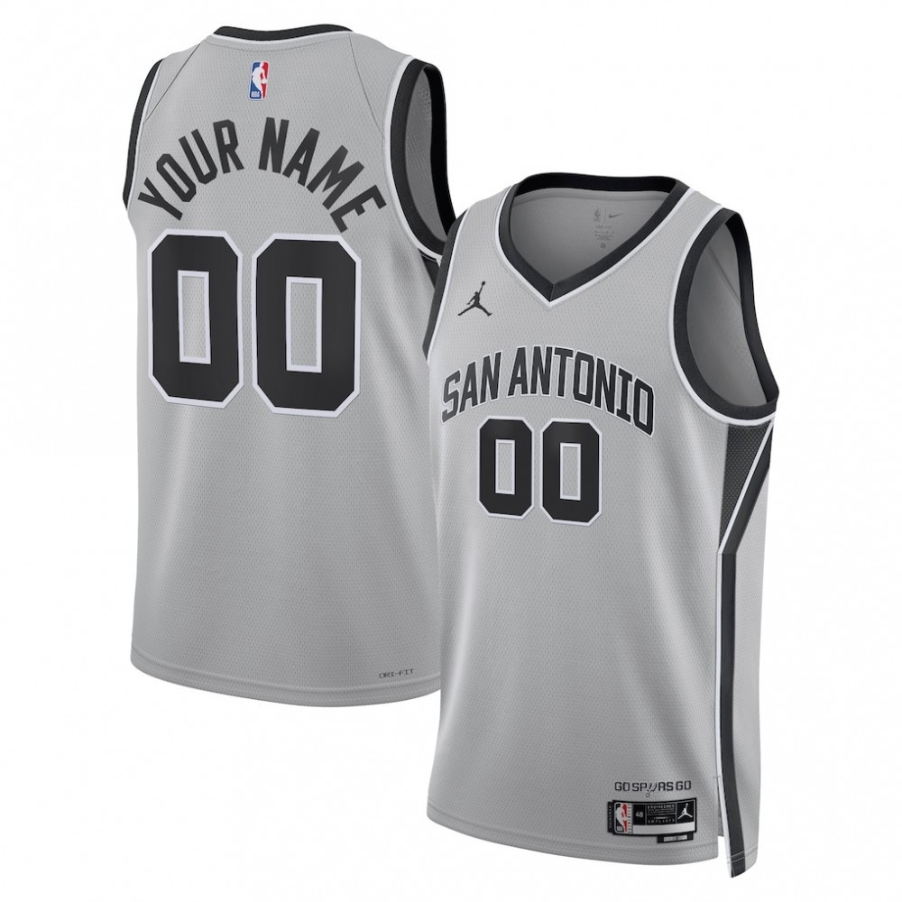 San Antonio Spurs Unisex Swingman Custom Jersey Statement Edition Silver - front view