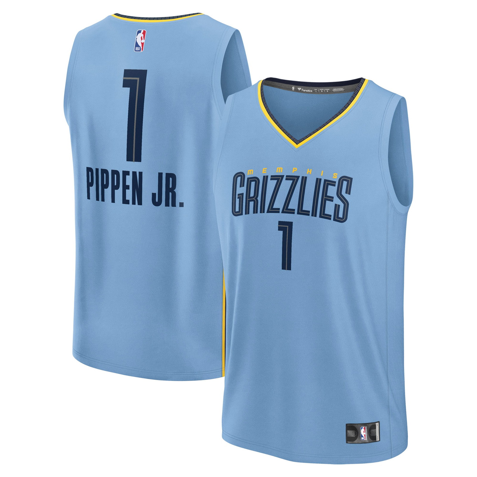 Scotty Pippen Jr. Memphis Grizzlies Fast Break Fan Version Player Jersey - front and back view