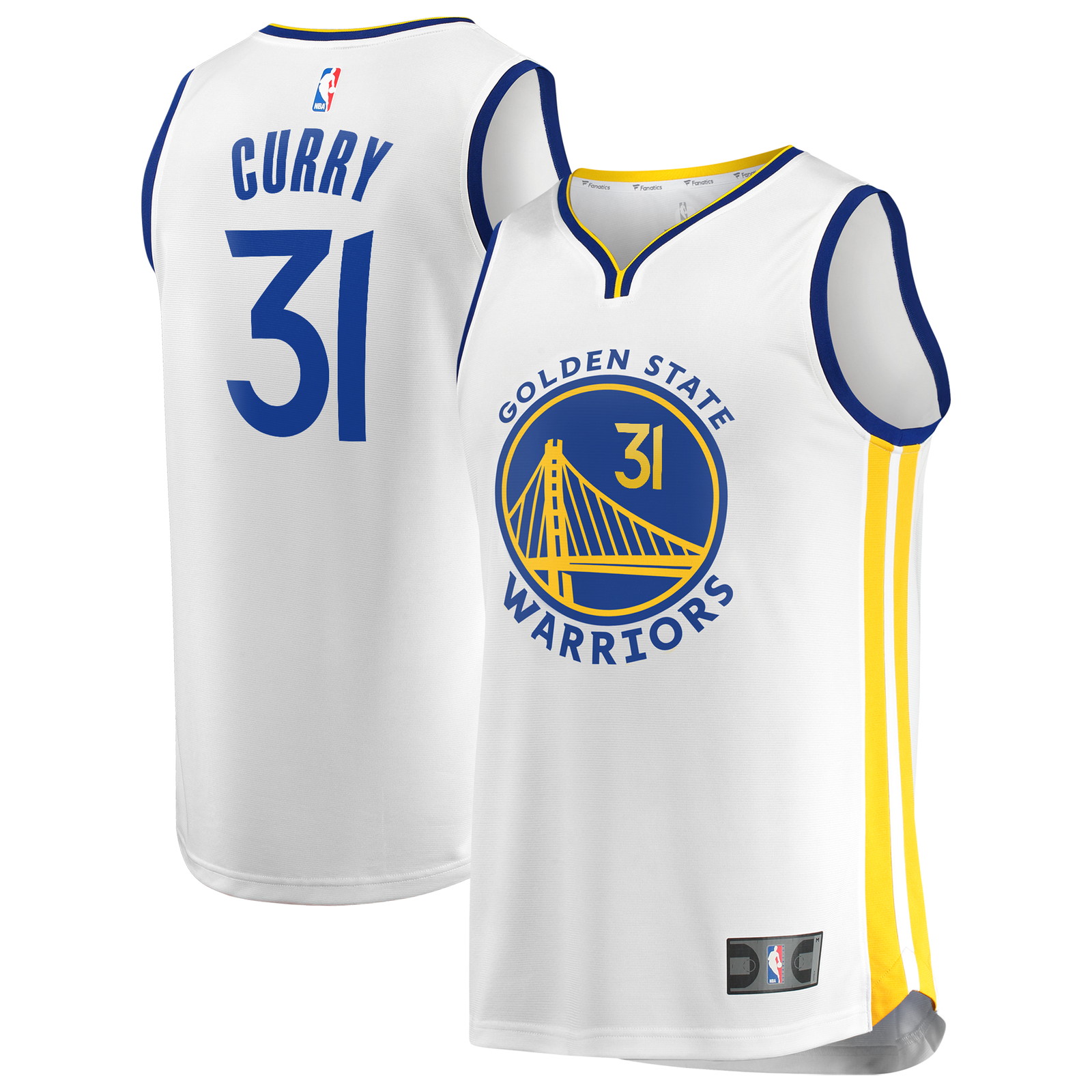 Seth Curry Golden State Warriors Fast Break Fan Version Player Jersey - front and back view