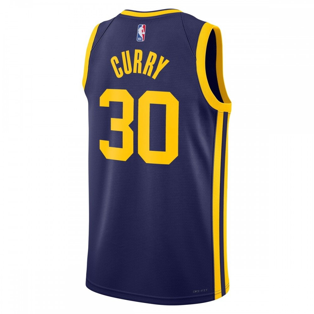 Stephen Curry Golden State Warriors 2022/23 Statement Edition Swingman Jersey Navy - back view