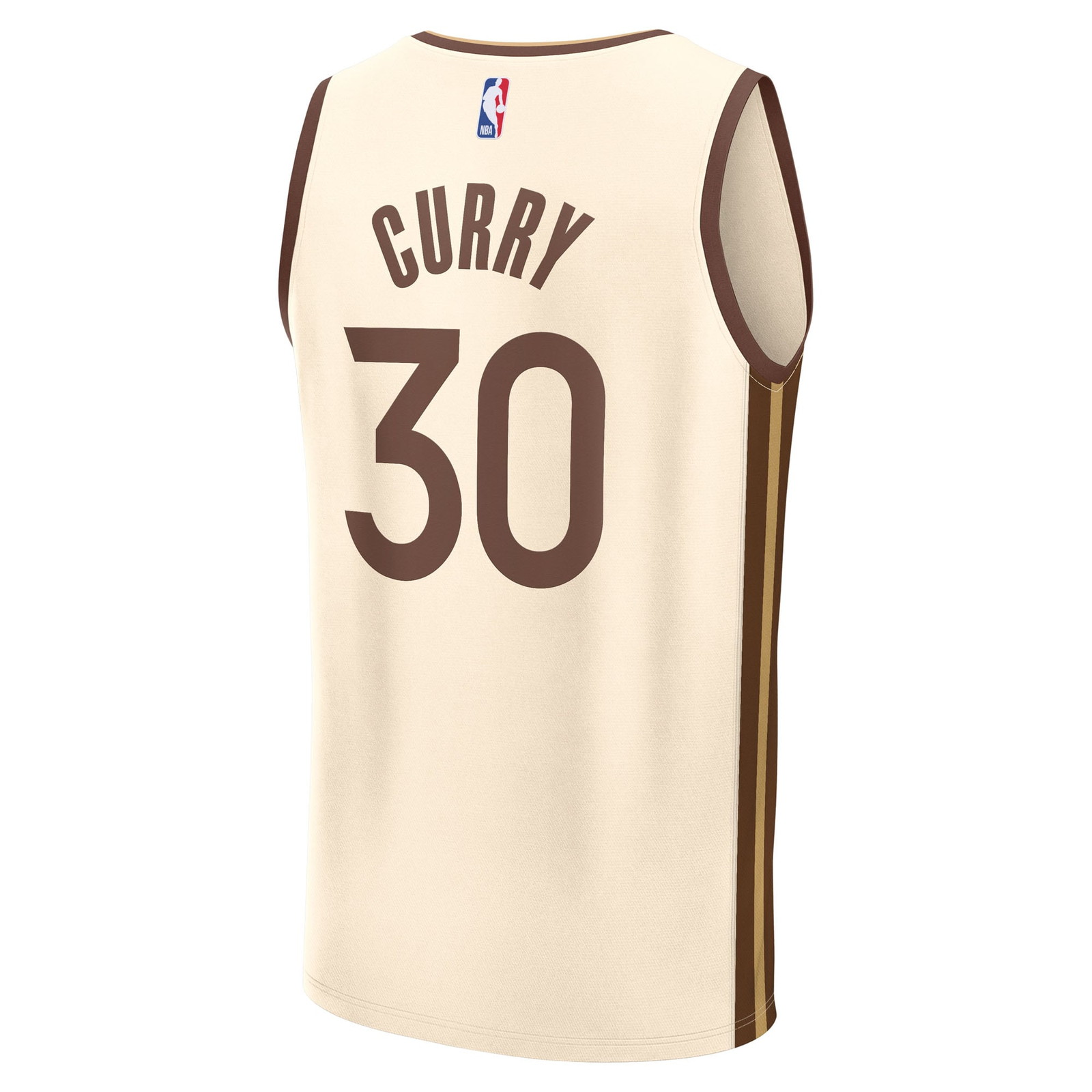Stephen Curry Golden State Warriors 2025/26 City Edition Fast Break Jersey Tan - back view