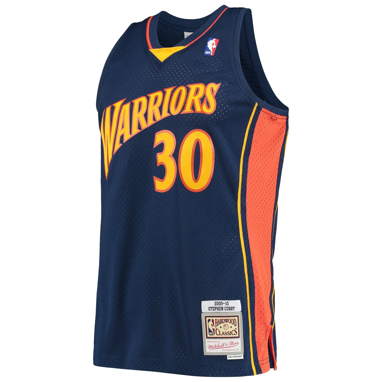 Stephen Curry Golden State Warriors Hardwood Classics Swingman Jersey Navy - front view
