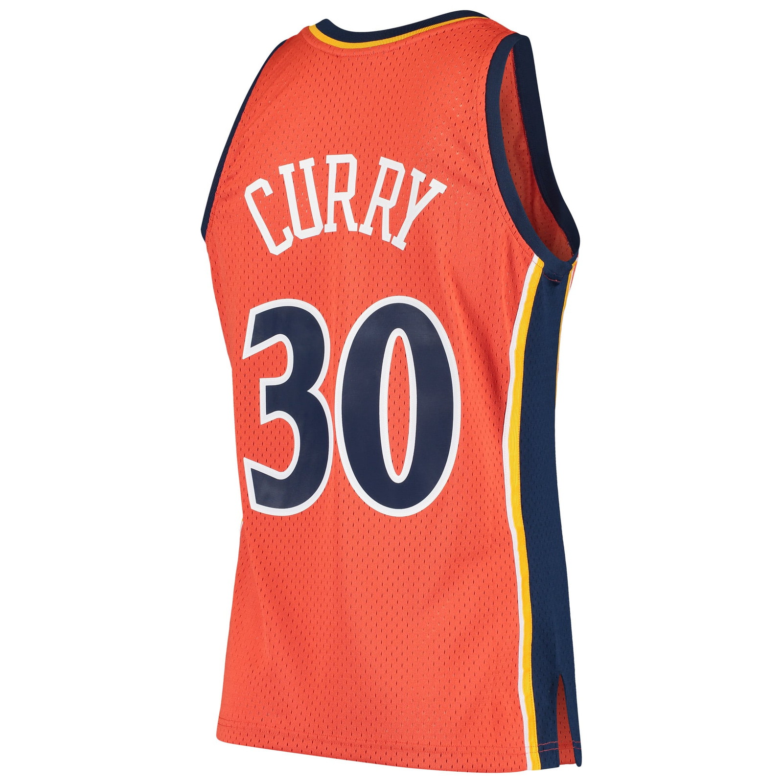 Stephen Curry Golden State Warriors Hardwood Classics Swingman Jersey Orange - back view