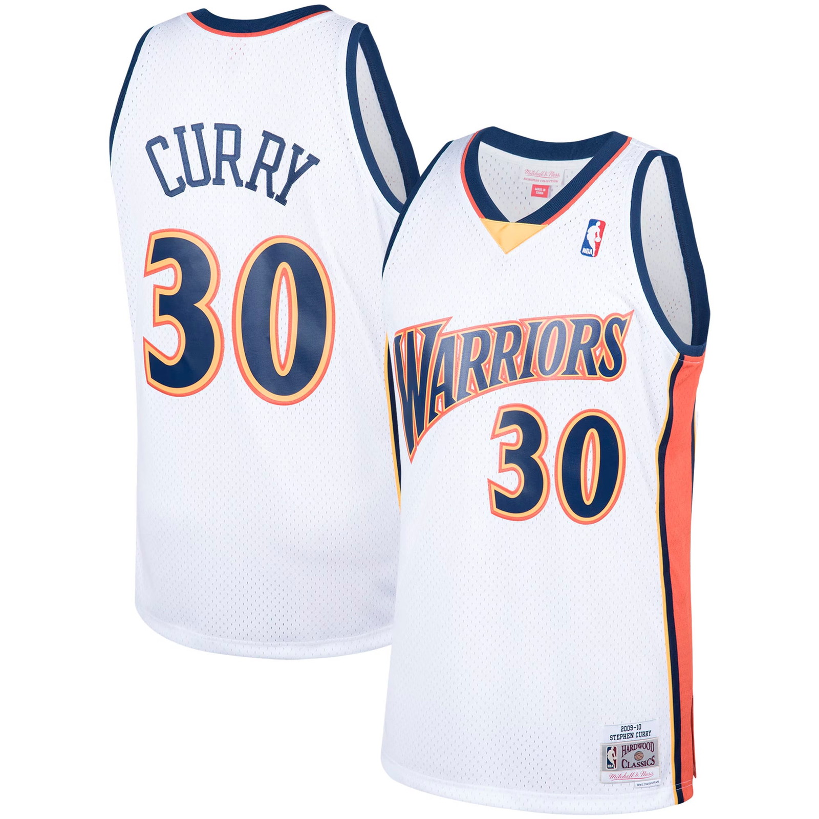 Stephen Curry Golden State Warriors Hardwood Classics Swingman Jersey White - front and back view